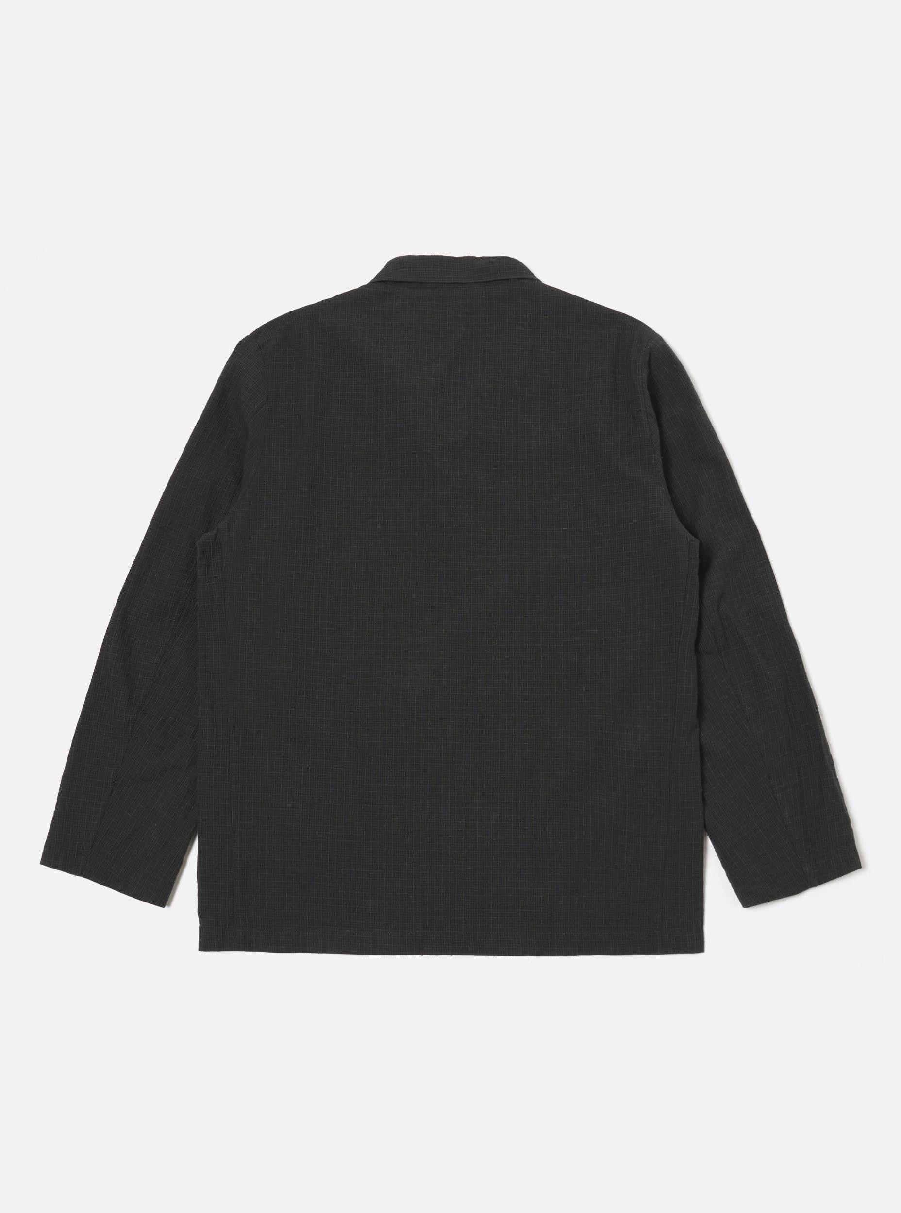 Universal Works Three Button Jacket in Charcoal Fine Linen Mix Product Image