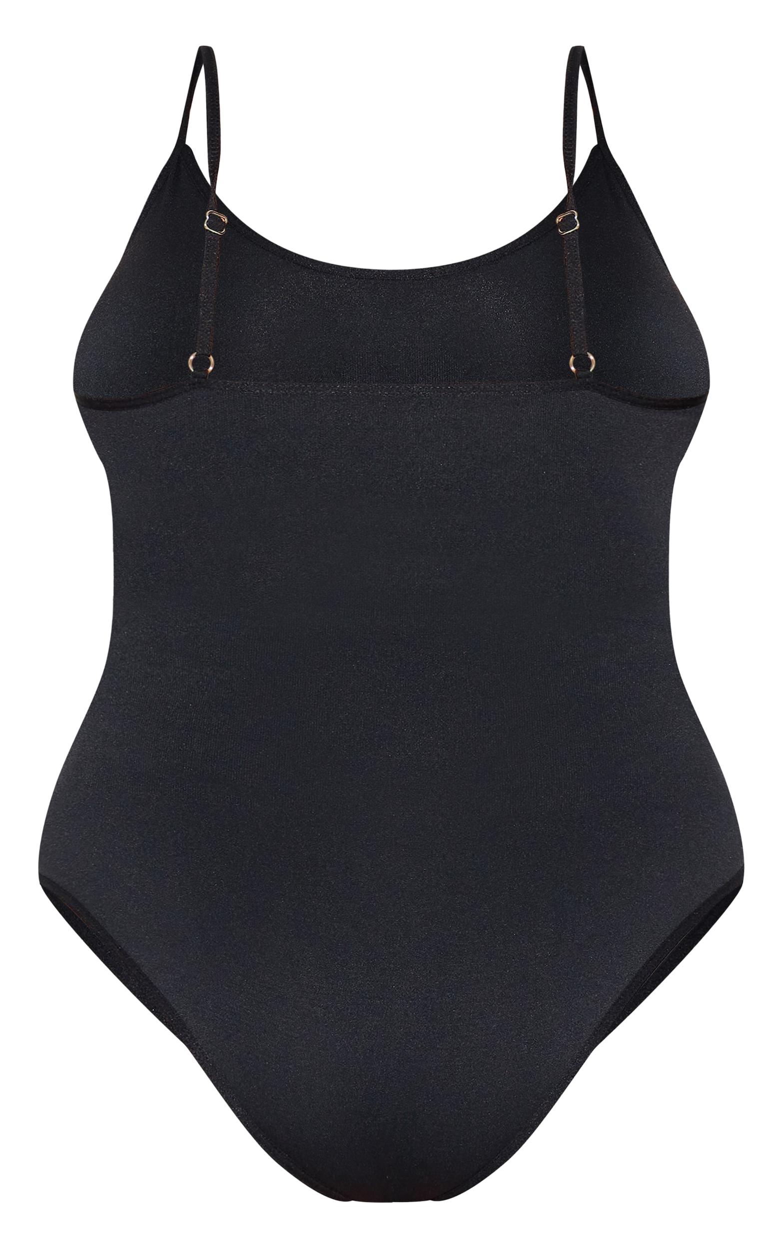 Black Seam Cupped Detail Bodysuit Product Image