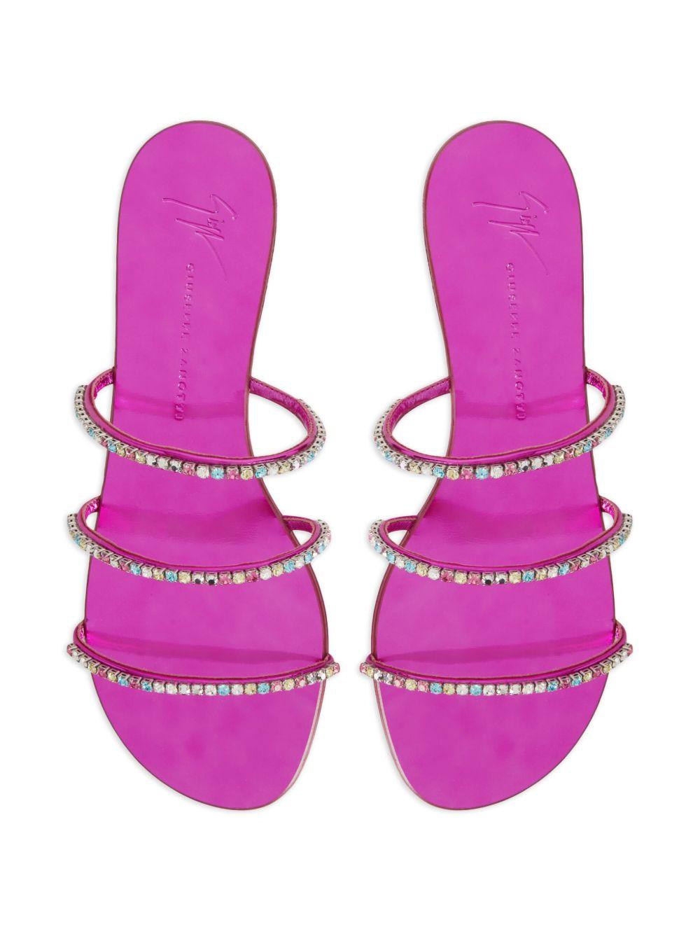 Dark Colorful rhinestone-embellished sandals Product Image