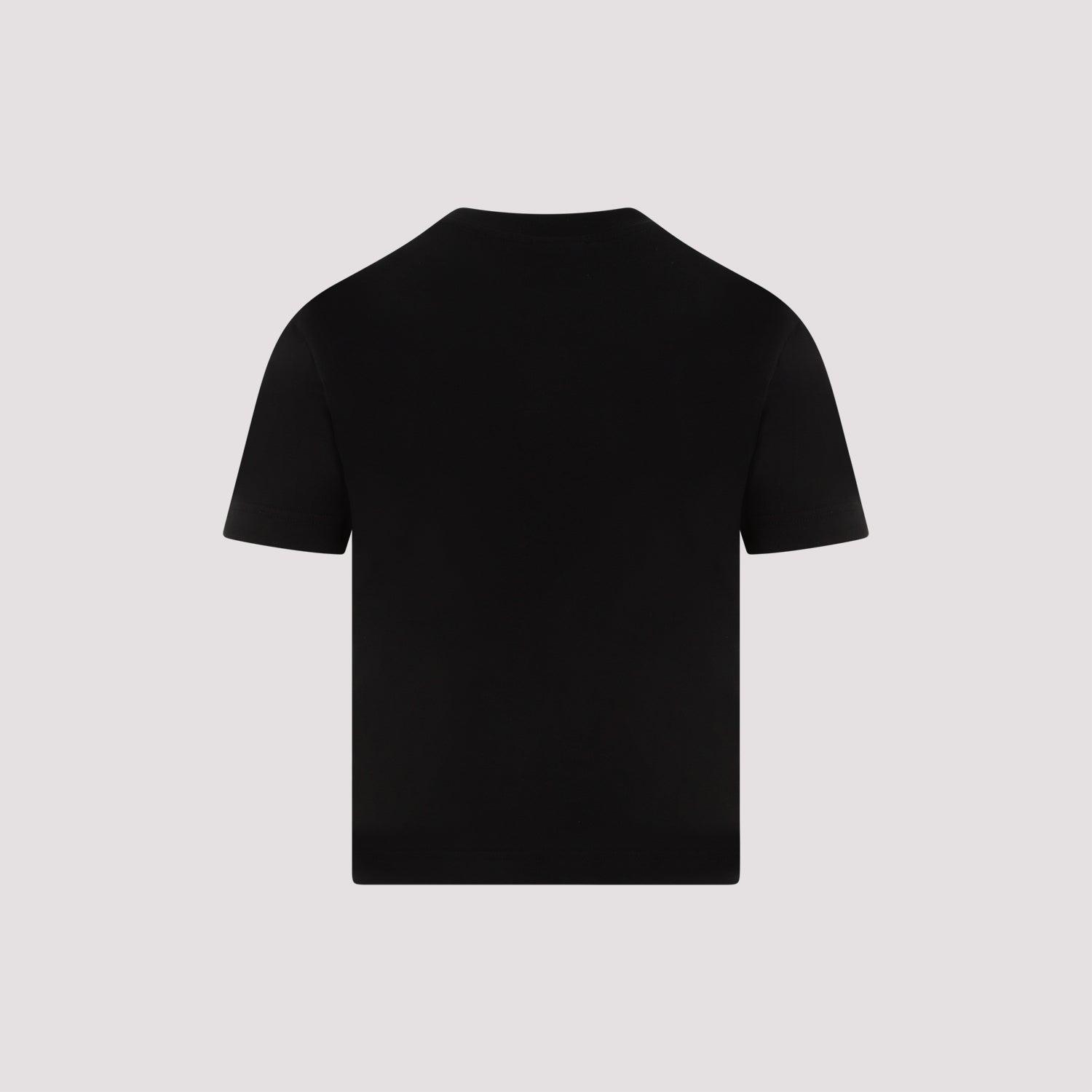 JACQUEMUS Black Fitted T-shirt With Logo Patch In Stretch Cotton Woman Product Image