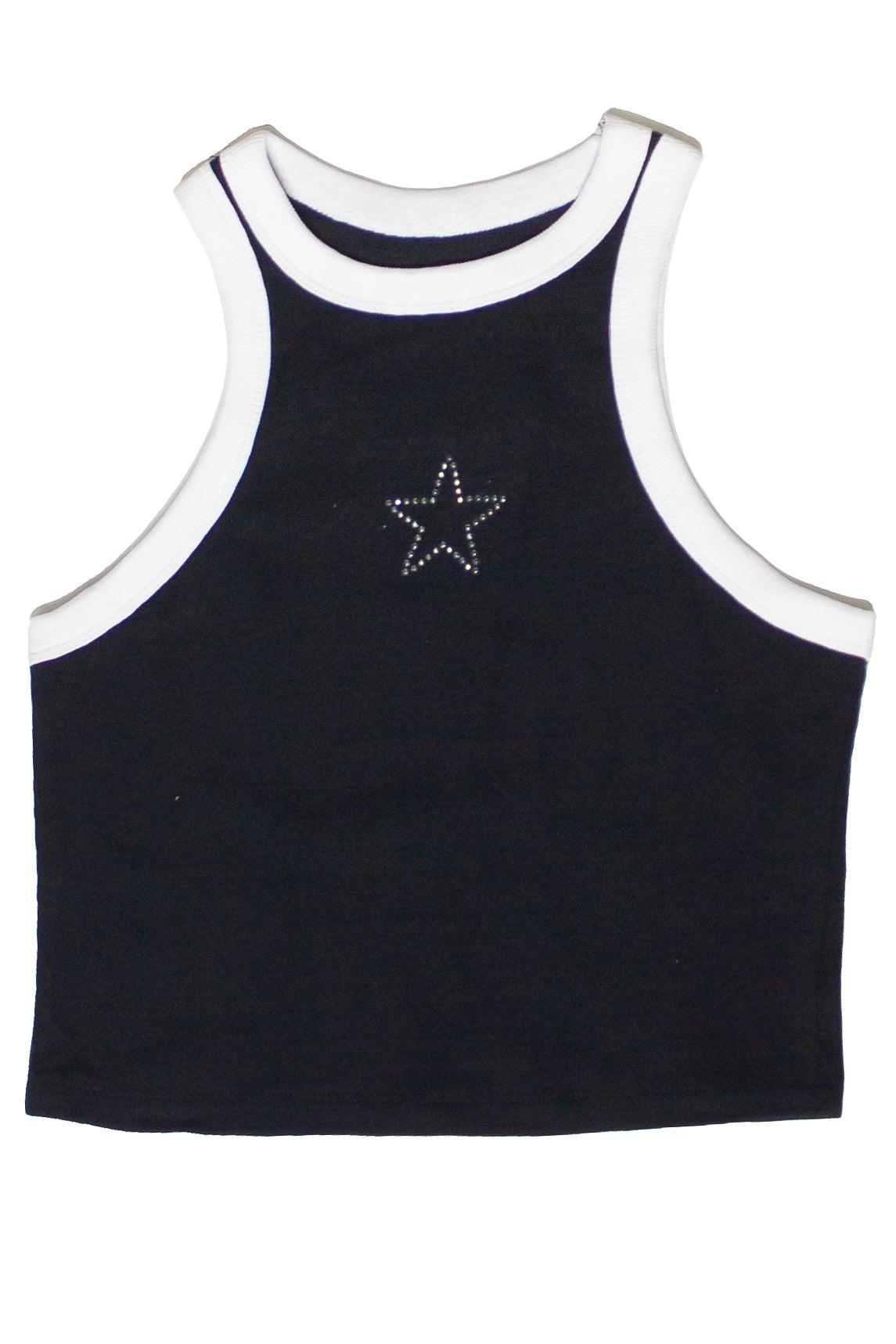 Rhinestone Star Ringer Crop Tank Top Product Image