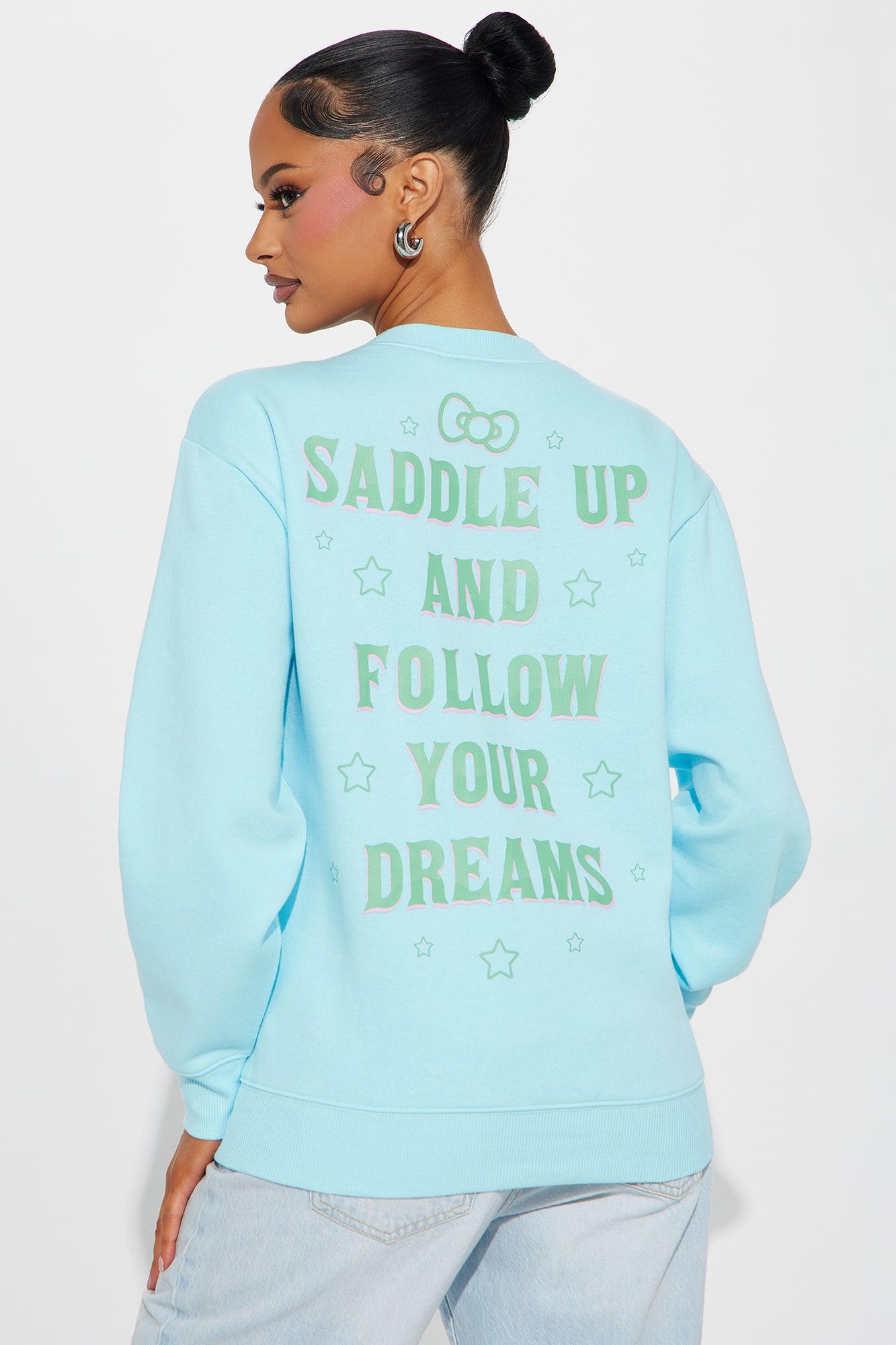 Saddle Up Hello Kitty Sweatshirt - Light Blue Product Image