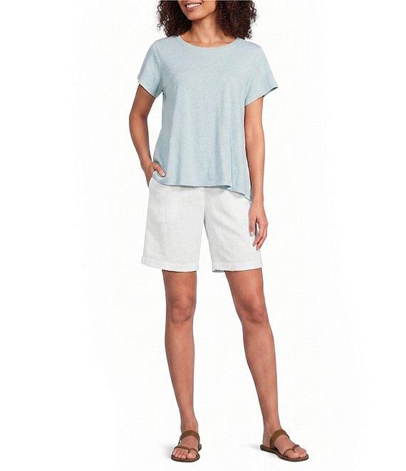 Eileen Fisher Organic Cotton Slubby Jersey Crew Neck Short Sleeeve Tee Product Image