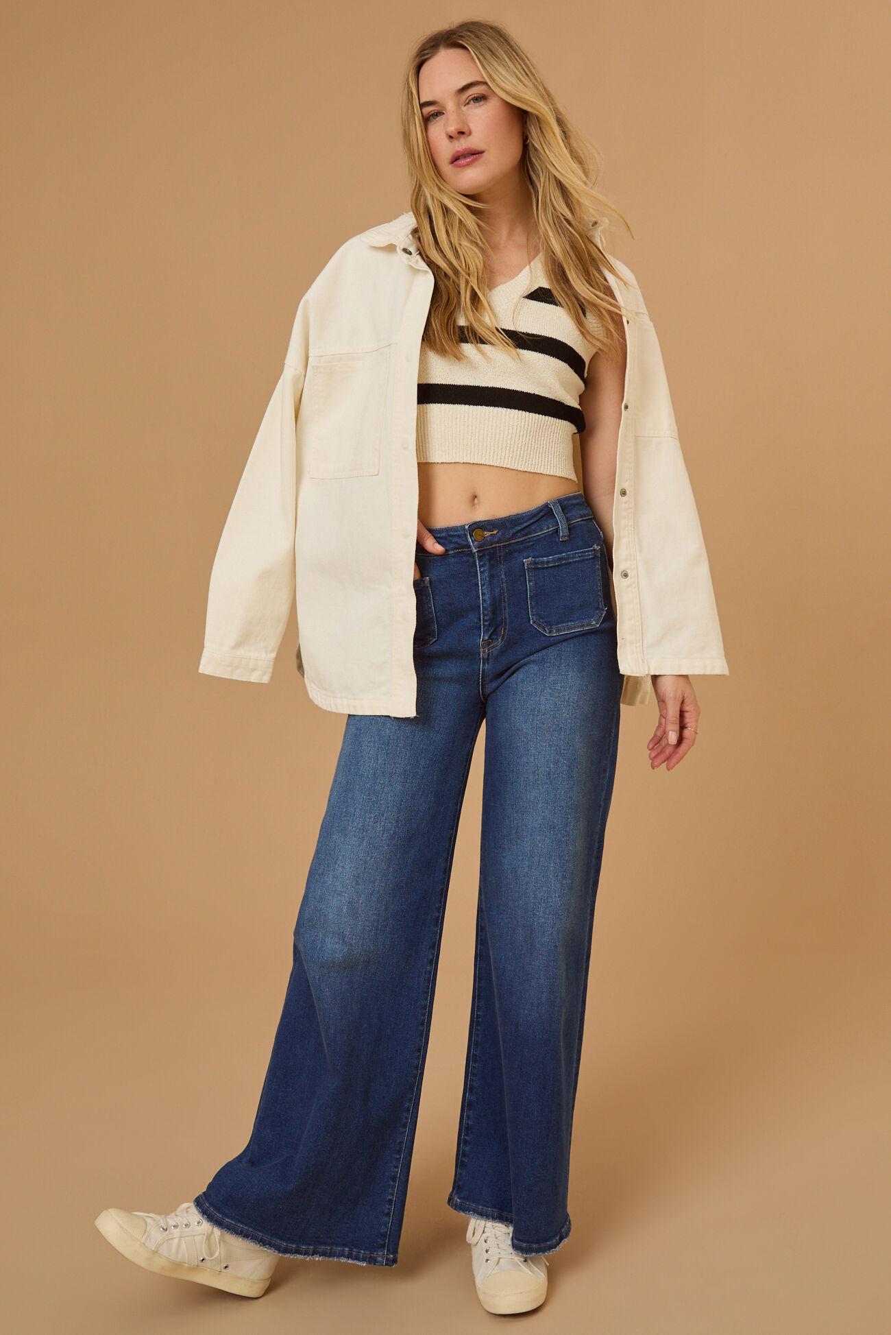 Amanda Striped Crop Sweater Vest Product Image