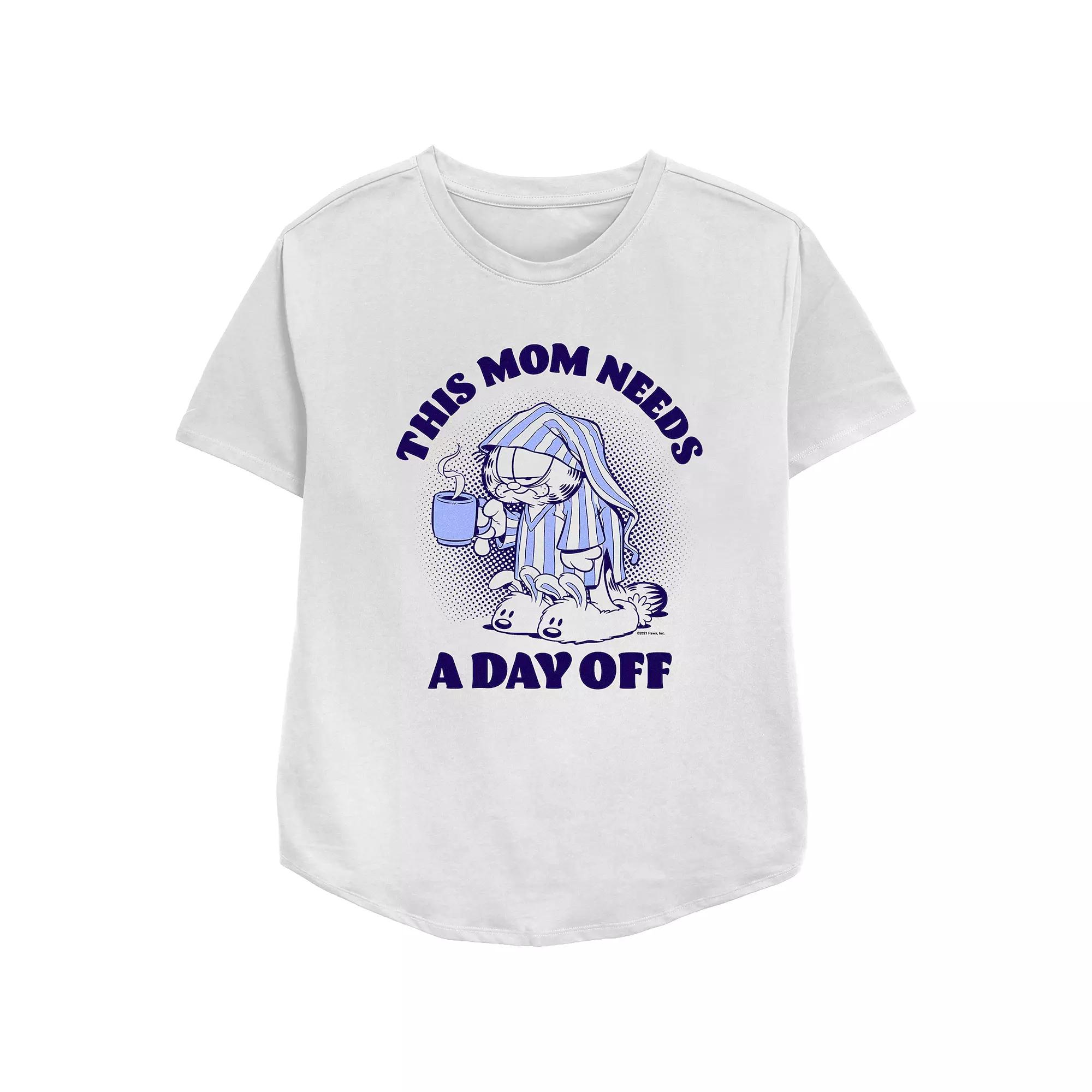 Women's Garfield This Mom Needs A Day Off Relaxed Fit Graphic Tee,  Product Image