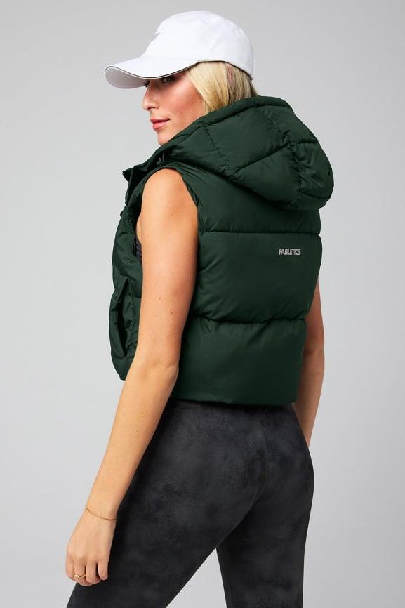 Essential Cropped Hooded Puffer Vest Product Image