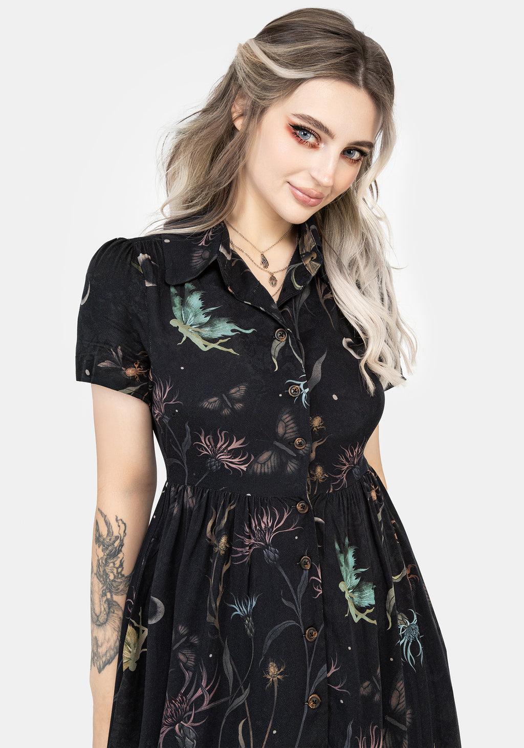 Rosanella Floral Print Midi Shirt Dress Product Image
