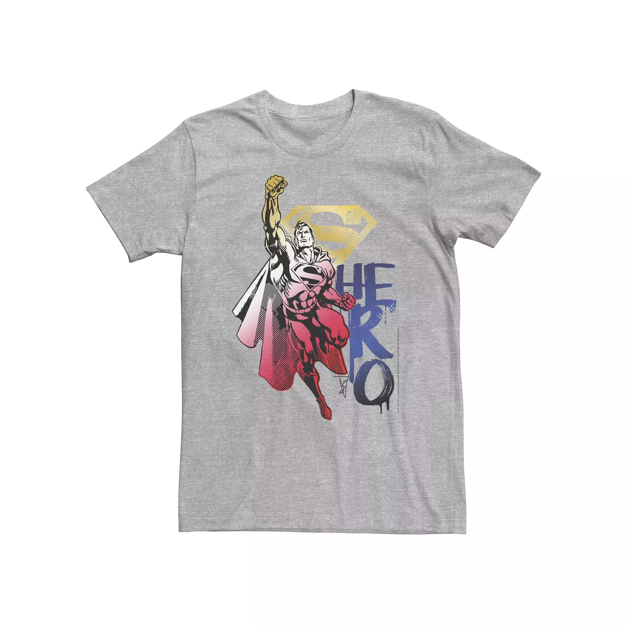 Big & Tall DC Comics Superman Hero Gradient Paint Drip Portrait Tee, Men's,  Product Image