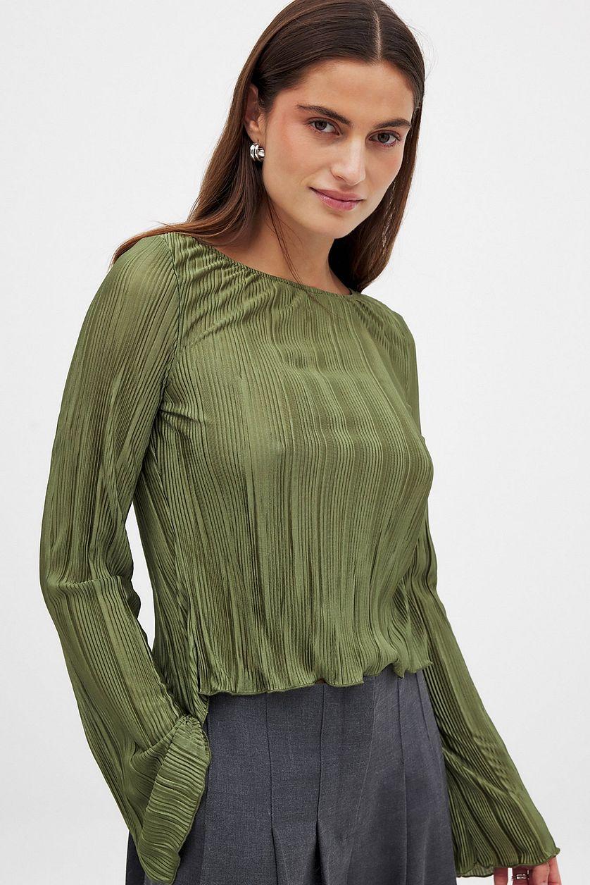 Back Tie Strap Long Sleeve Top Product Image