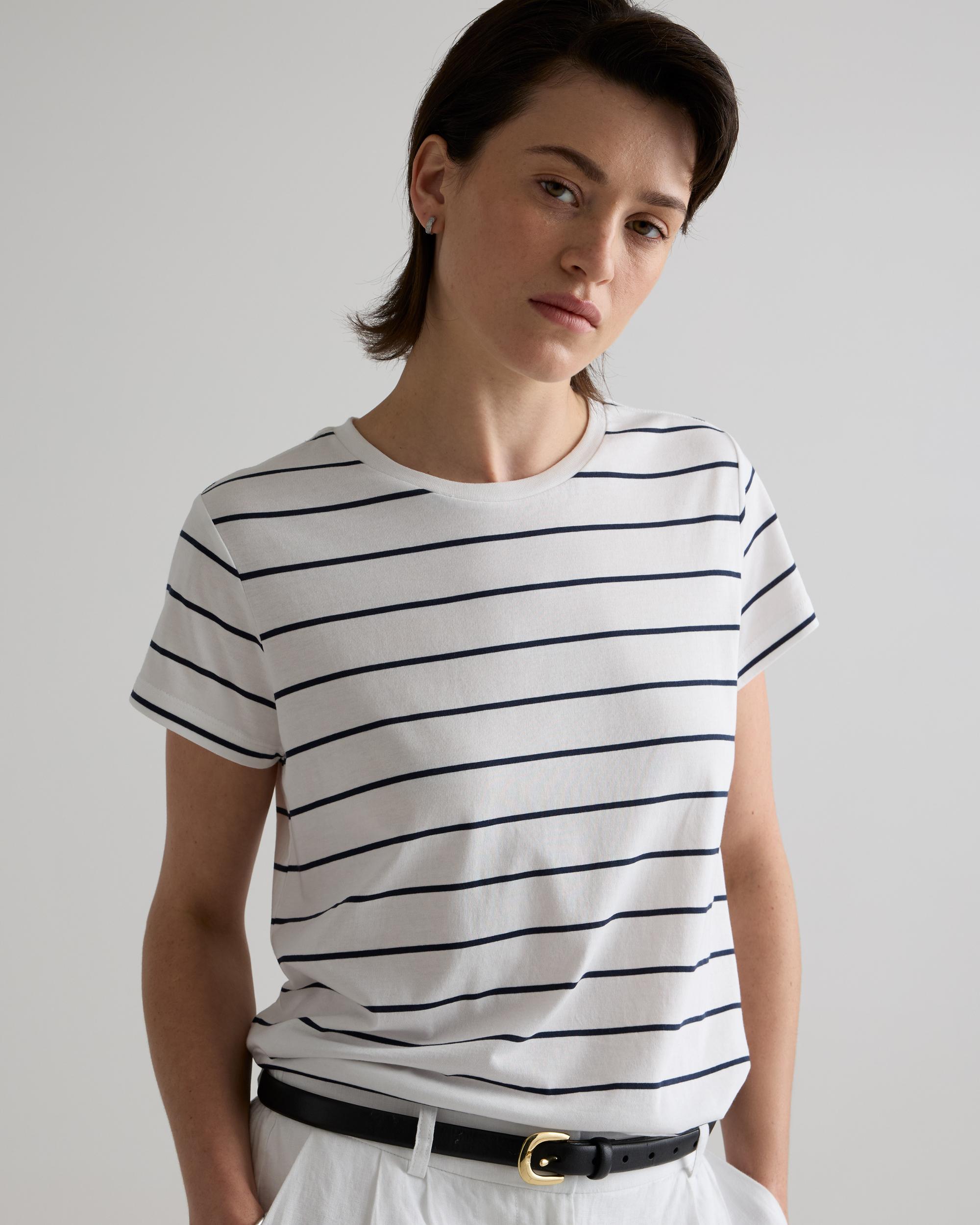 Quince | Women's Cotton Modal Crew Neck Swing T-Shirt Size XS, Cotton/Modal Product Image