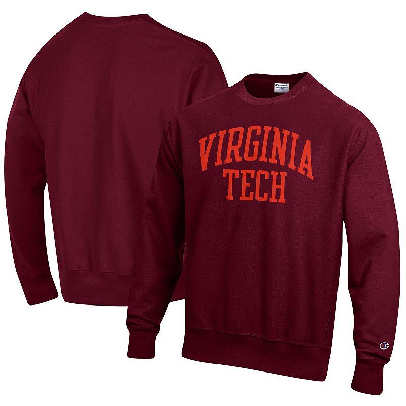 Men's Champion Maroon Virginia Tech Hokies Arch Reverse Weave Pullover Sweatshirt, Size: 2XL, Red Product Image