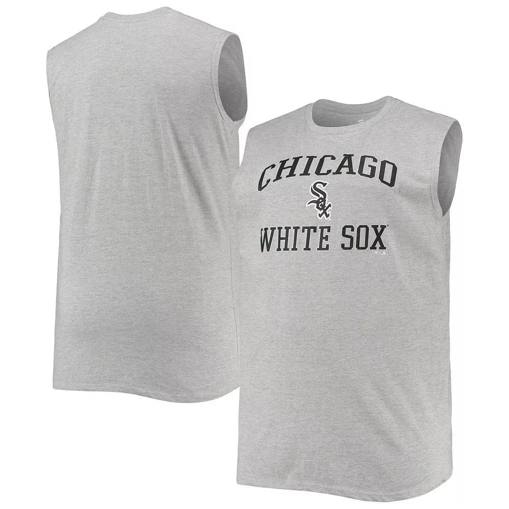 Men's Heathered Gray Chicago White Sox Big & Tall Jersey Muscle Tank Top, Size: 5XB, Grey Product Image