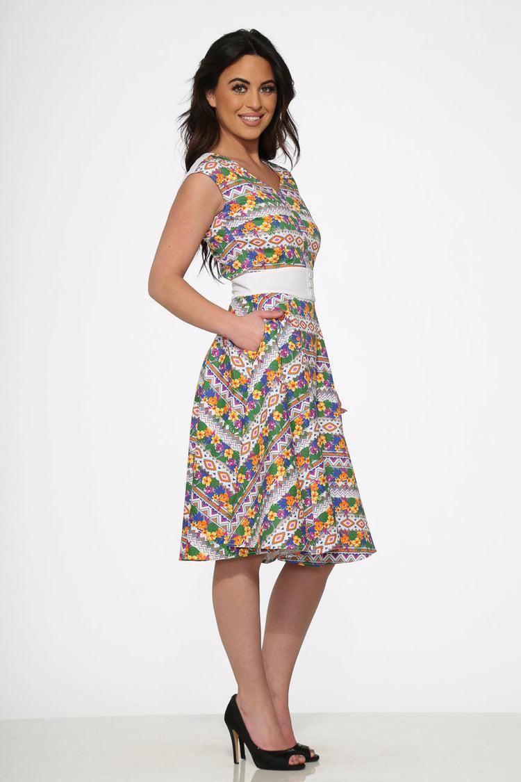 Purple Floral Swing Dress Product Image