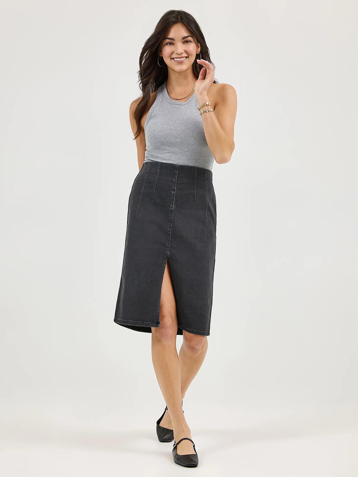 Women's High Rise Front Slit Pull On Skirt | Women's Skirts & Dresses | Lee® Product Image