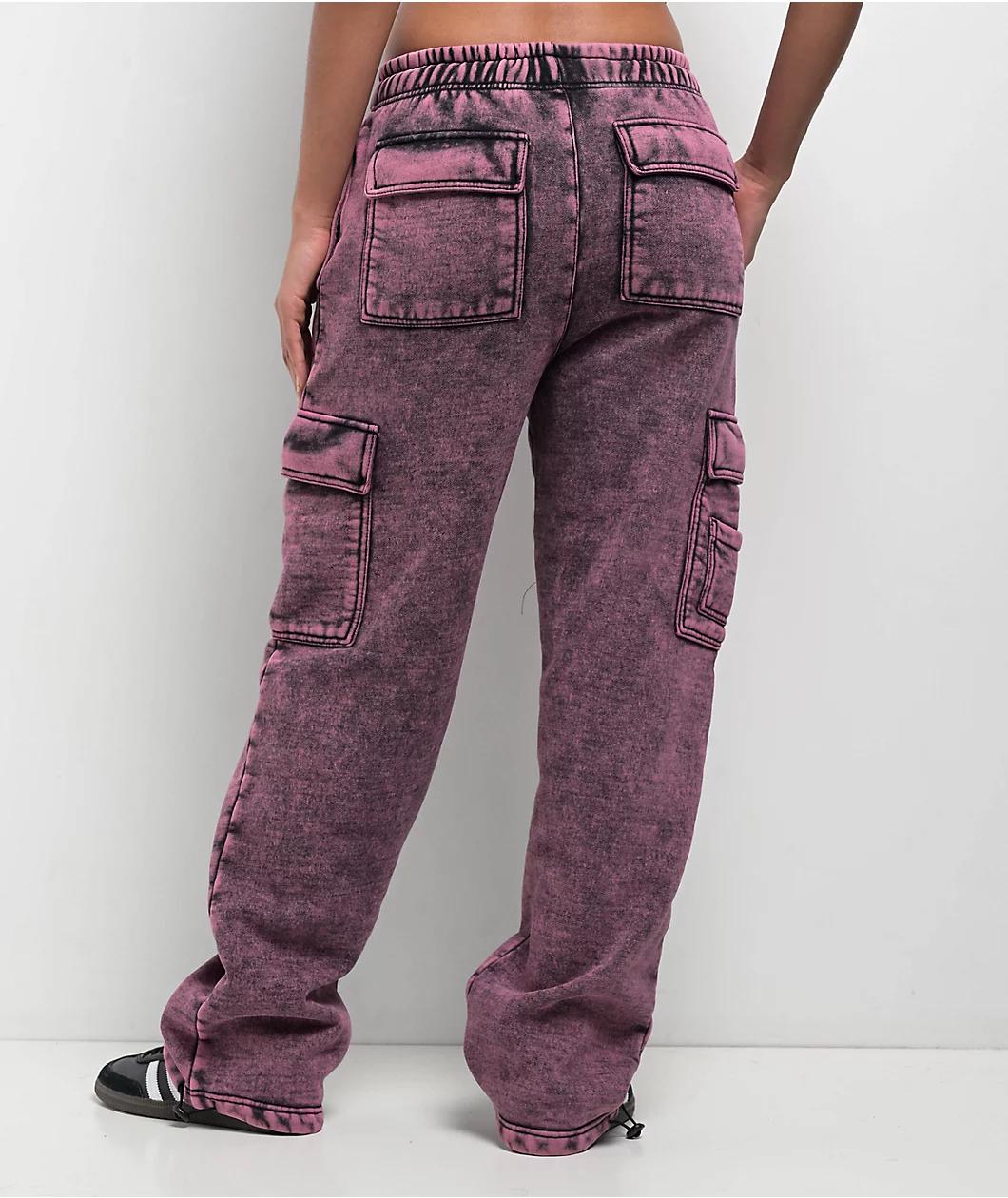 Ninth Hall Fundamentals Koa Purple Wash Relaxed Cargo Sweatpants Product Image