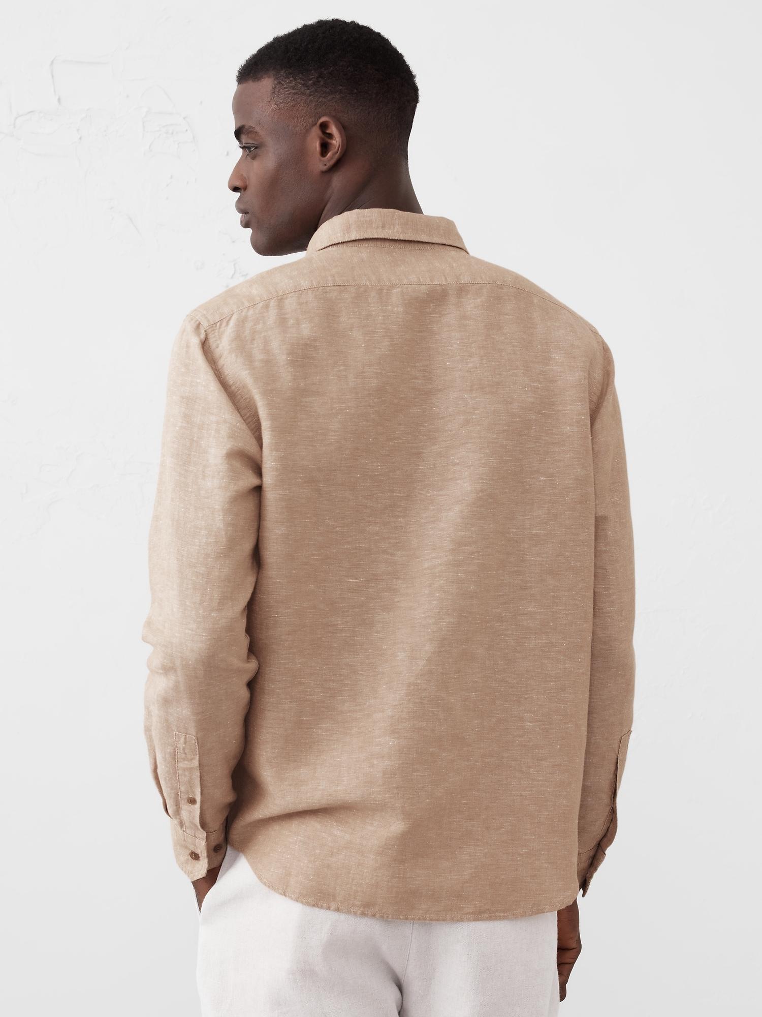 Slim Linen-Blend Shirt Product Image