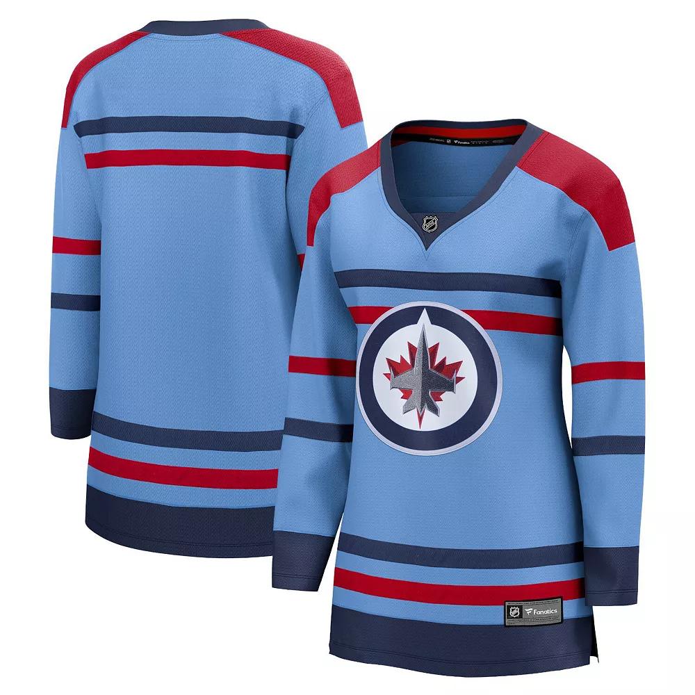 Women's Fanatics Branded Light Blue Winnipeg Jets Anniversary Premier Breakaway Jersey,  Product Image