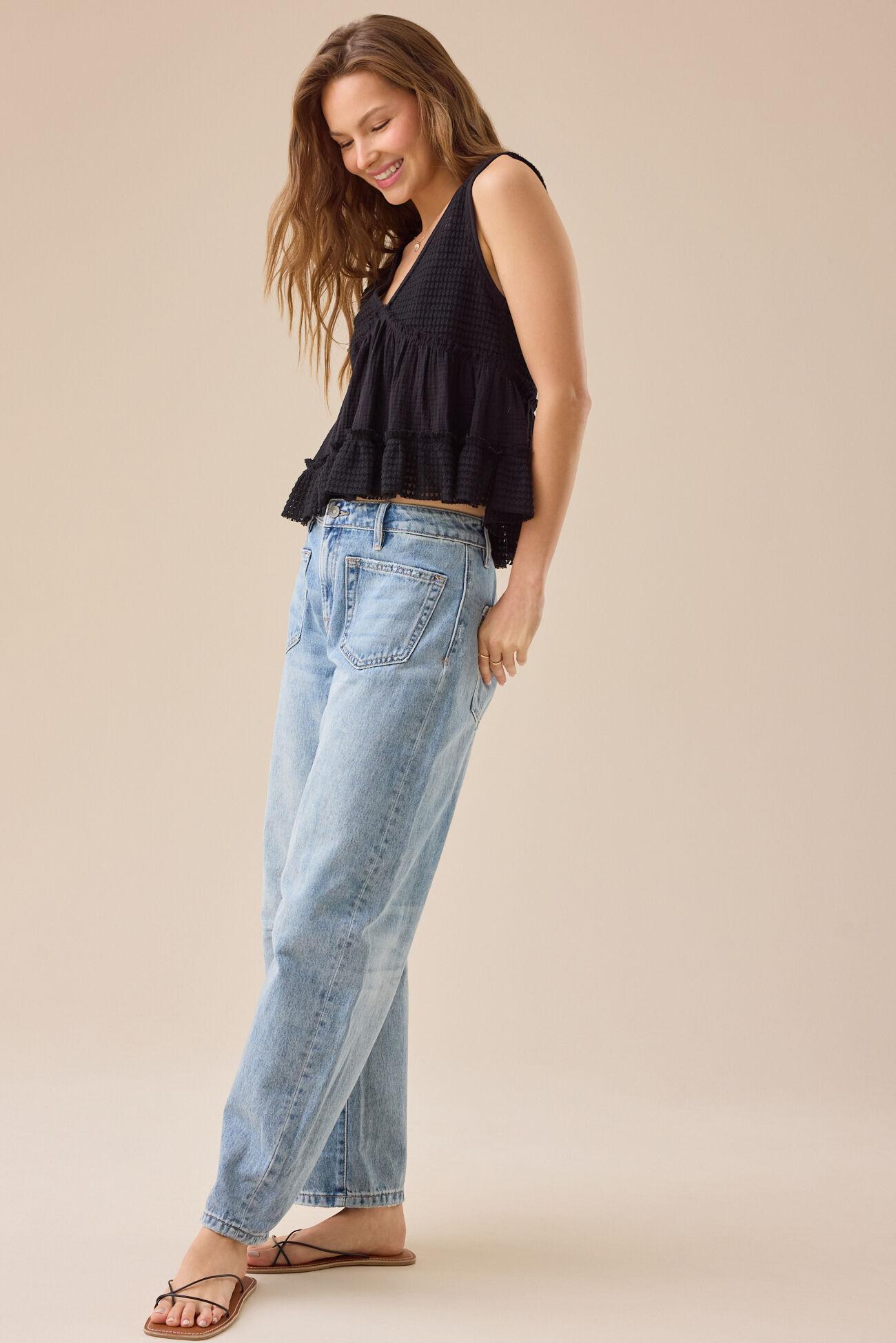 Jasper Mid Rise Barrel Jeans Product Image