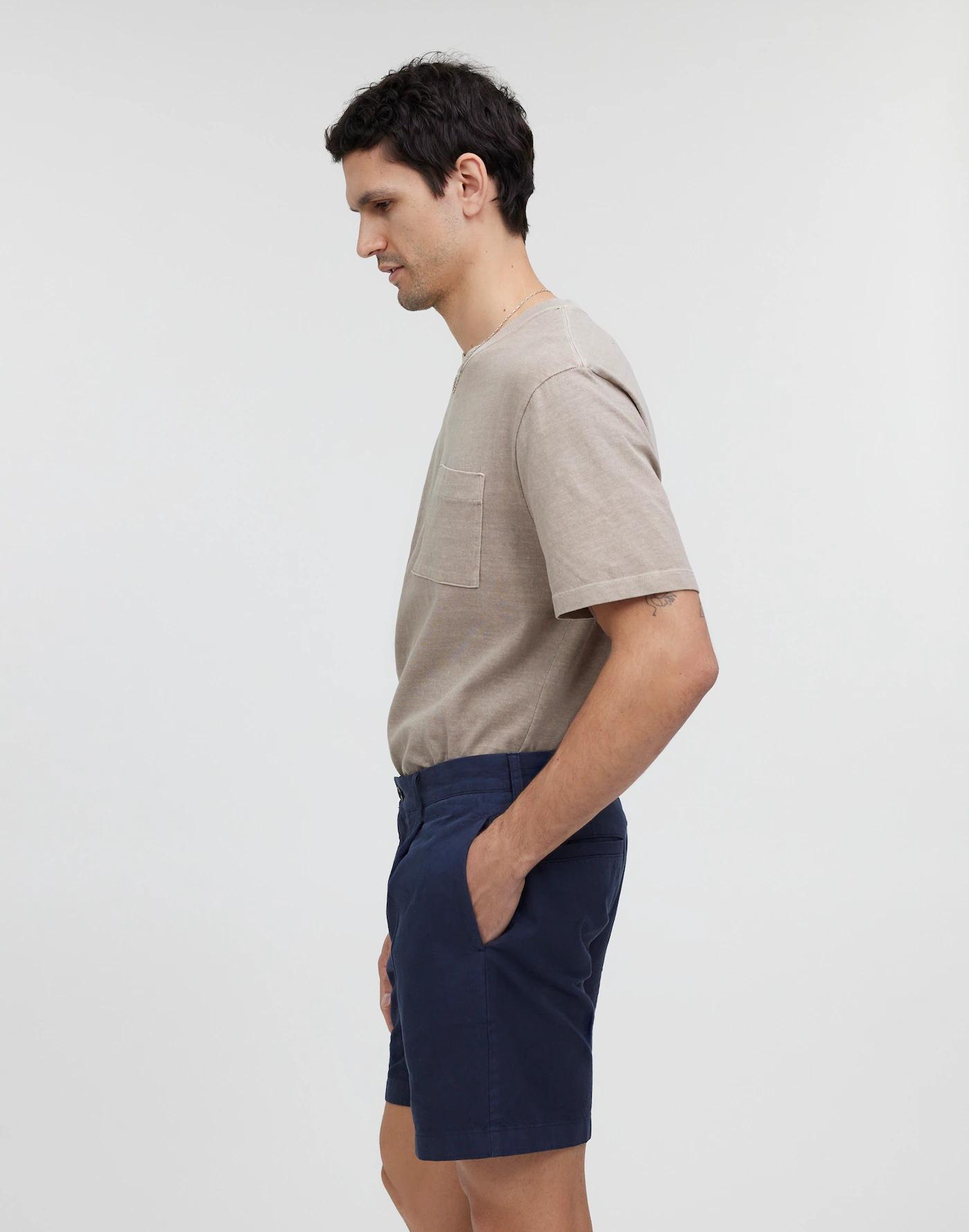 Cotton-Hemp Blend Pleated Shorts Product Image