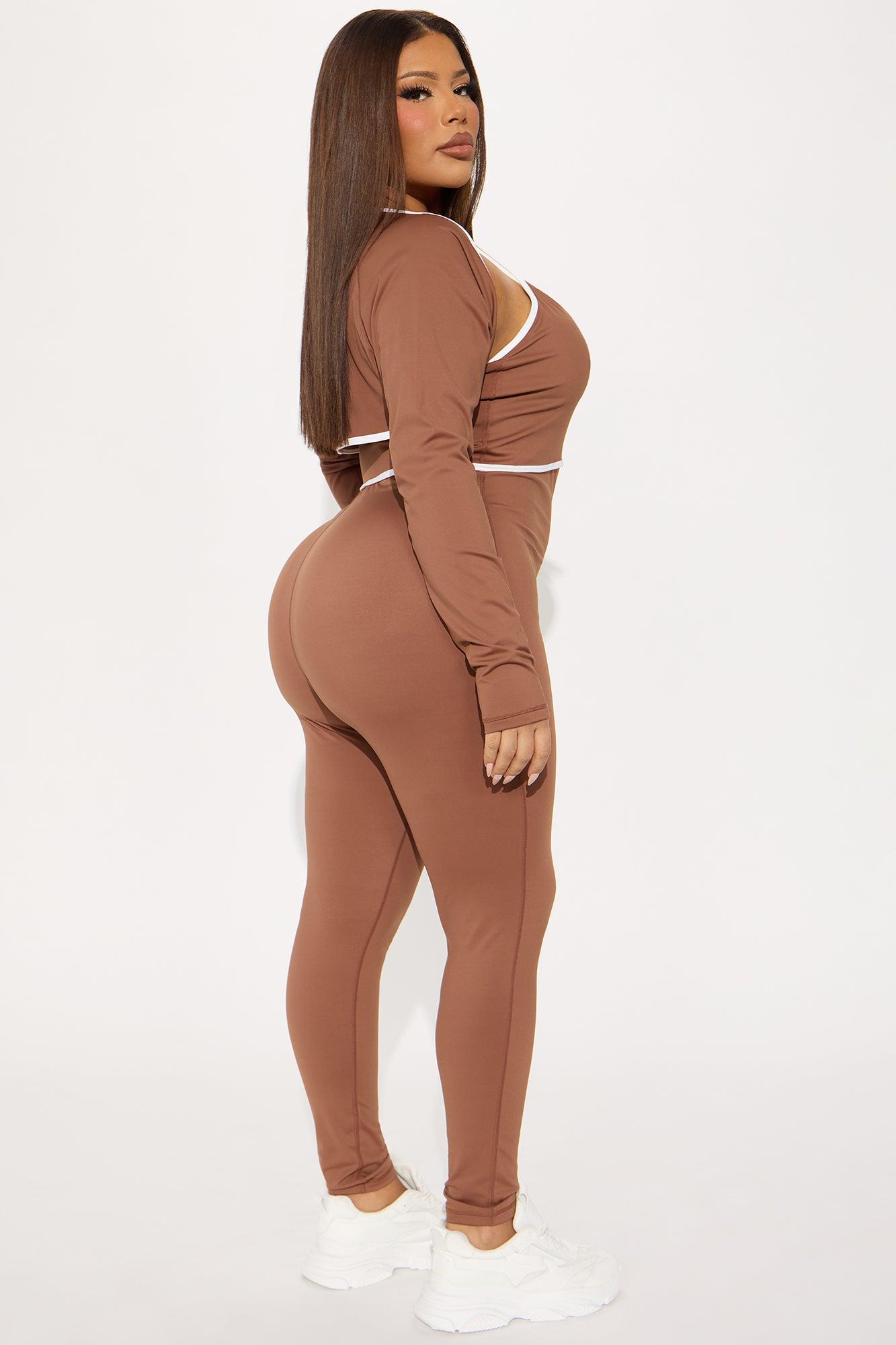 Heidi 2 Piece Bolero Active Jumpsuit - Mocha Product Image