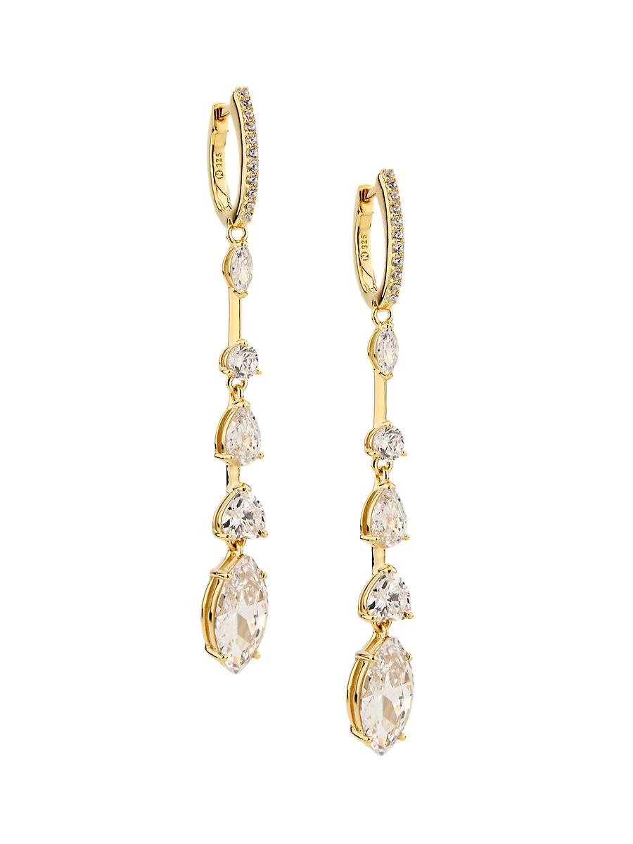 Womens Impress Sterling Silver & Cubic Zirconia Linear Drop Earrings Product Image