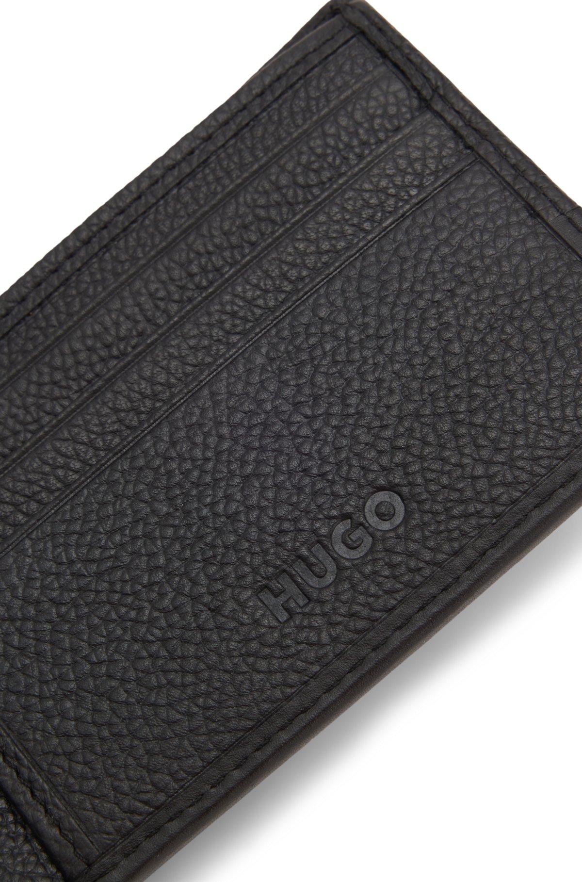 Leather wallet with stacked logo Product Image