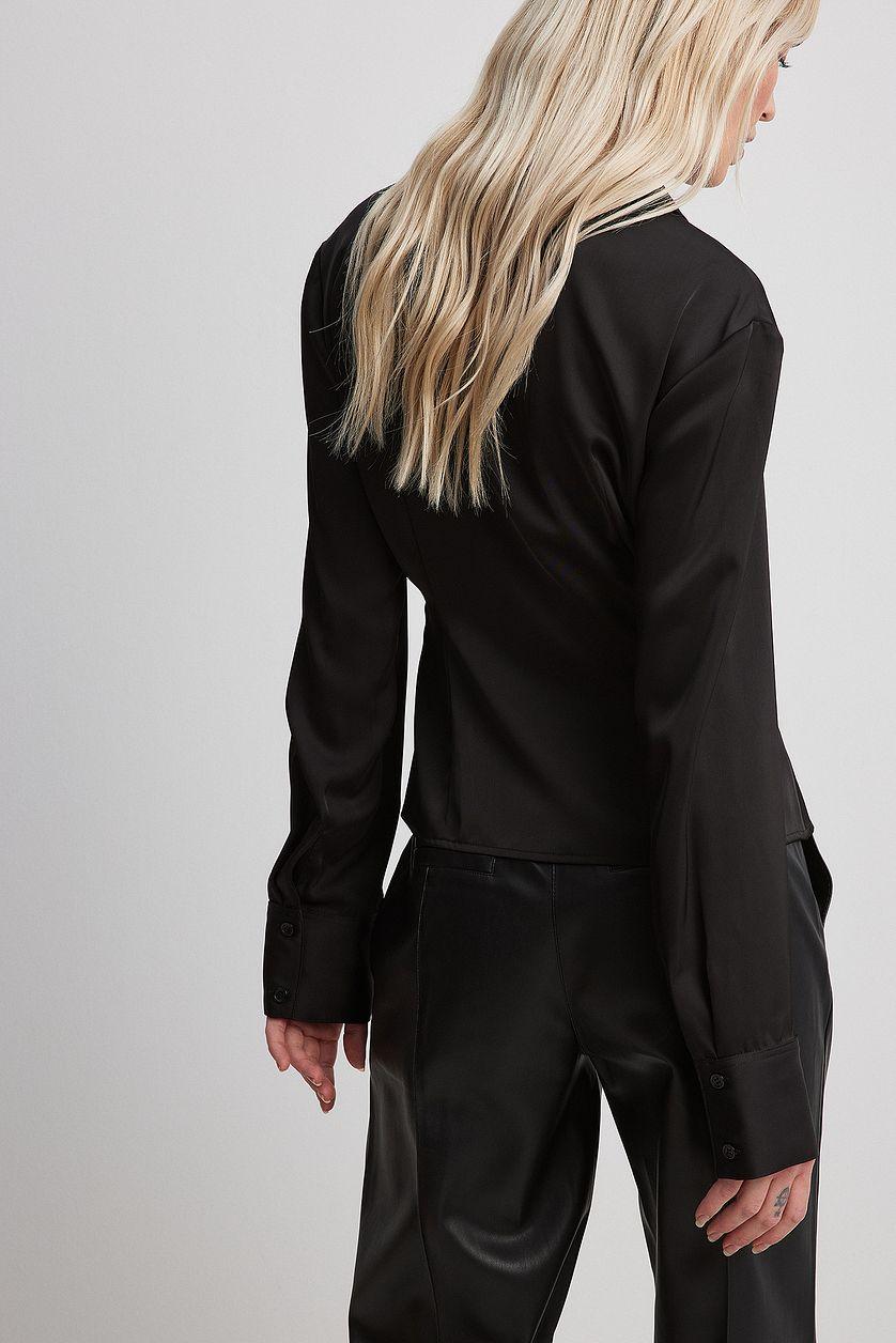 Wrap Detail Satin Shirt Product Image