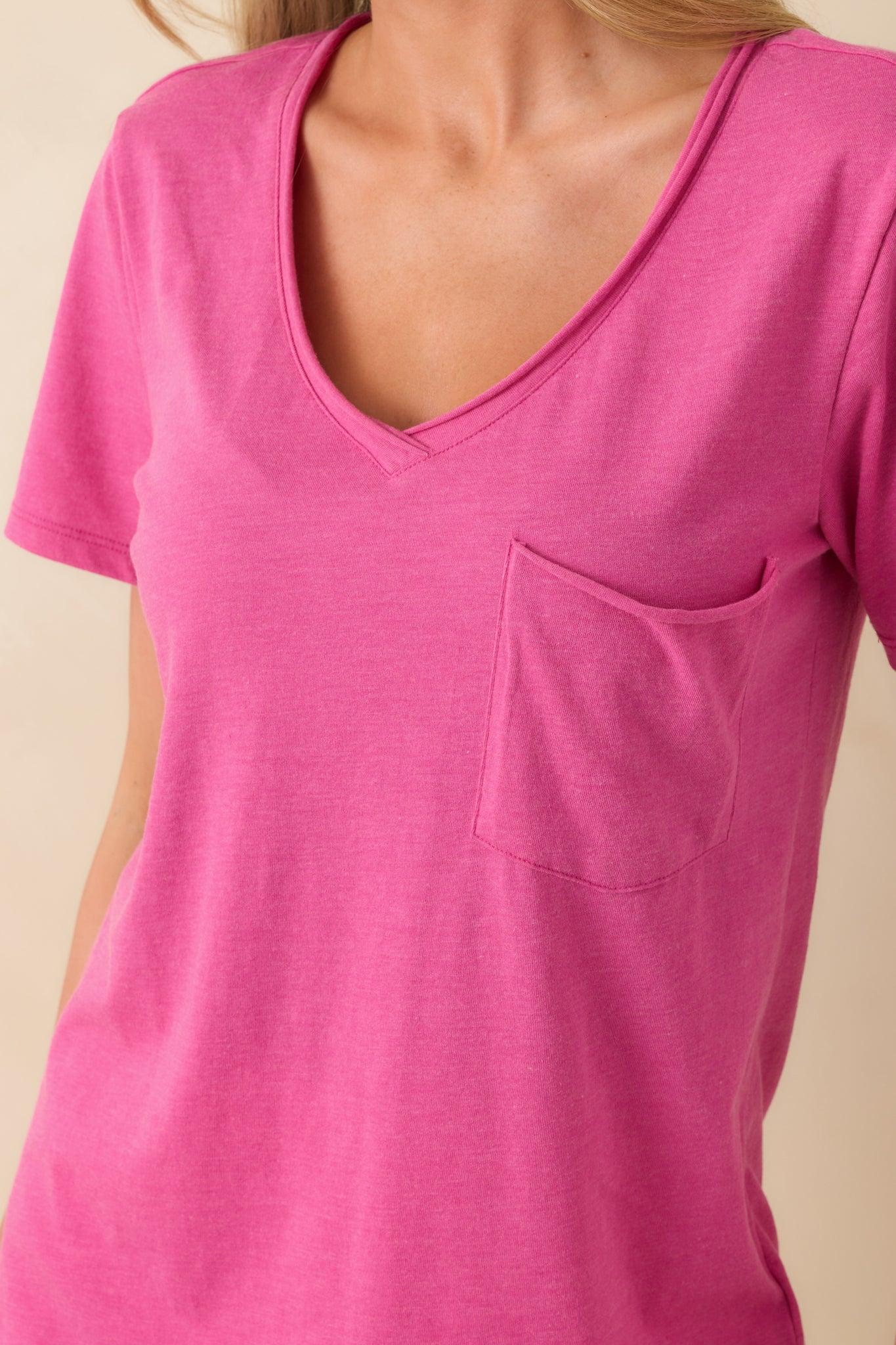 Z Supply Pink Cotton Modern Pocket Tee Product Image