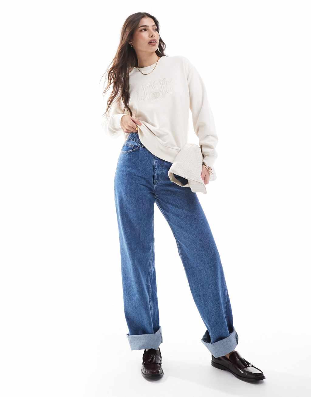 Levi's Heritage tonal varsity logo sweatshirt in beige Product Image