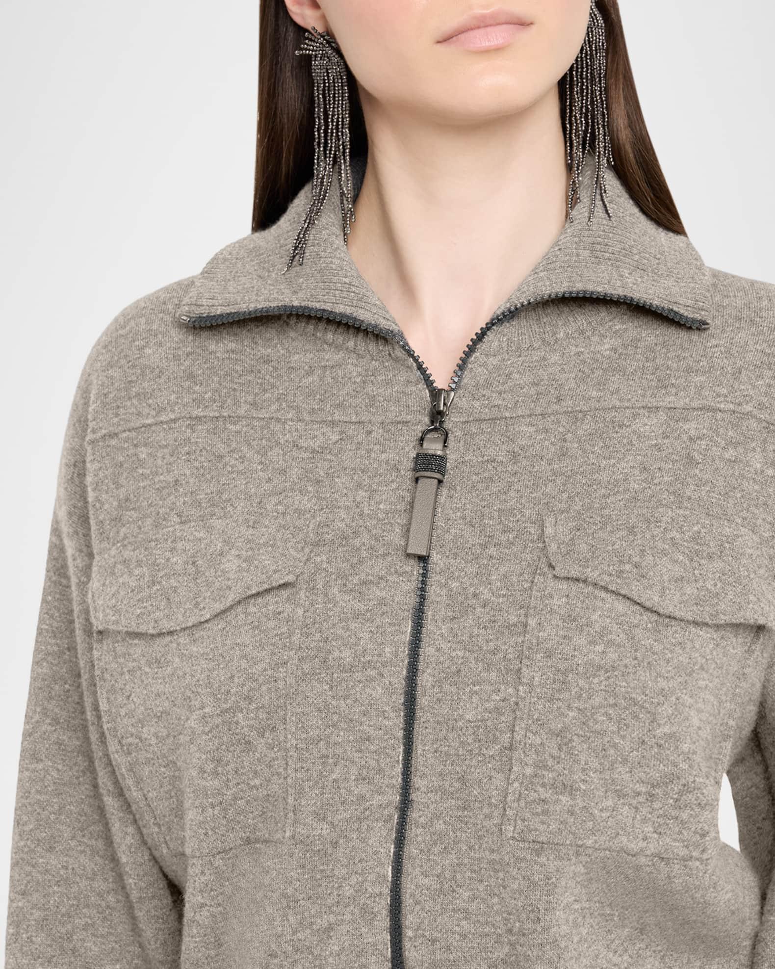 Cashmere Knit Safari Zip Jacket Product Image