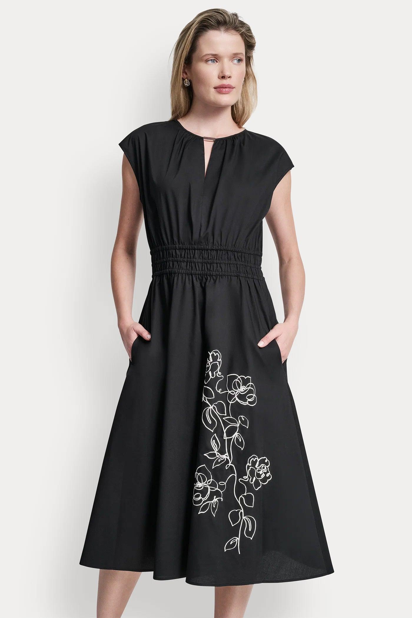 FLORAL FIT & FLARE MIDI DRESS Product Image