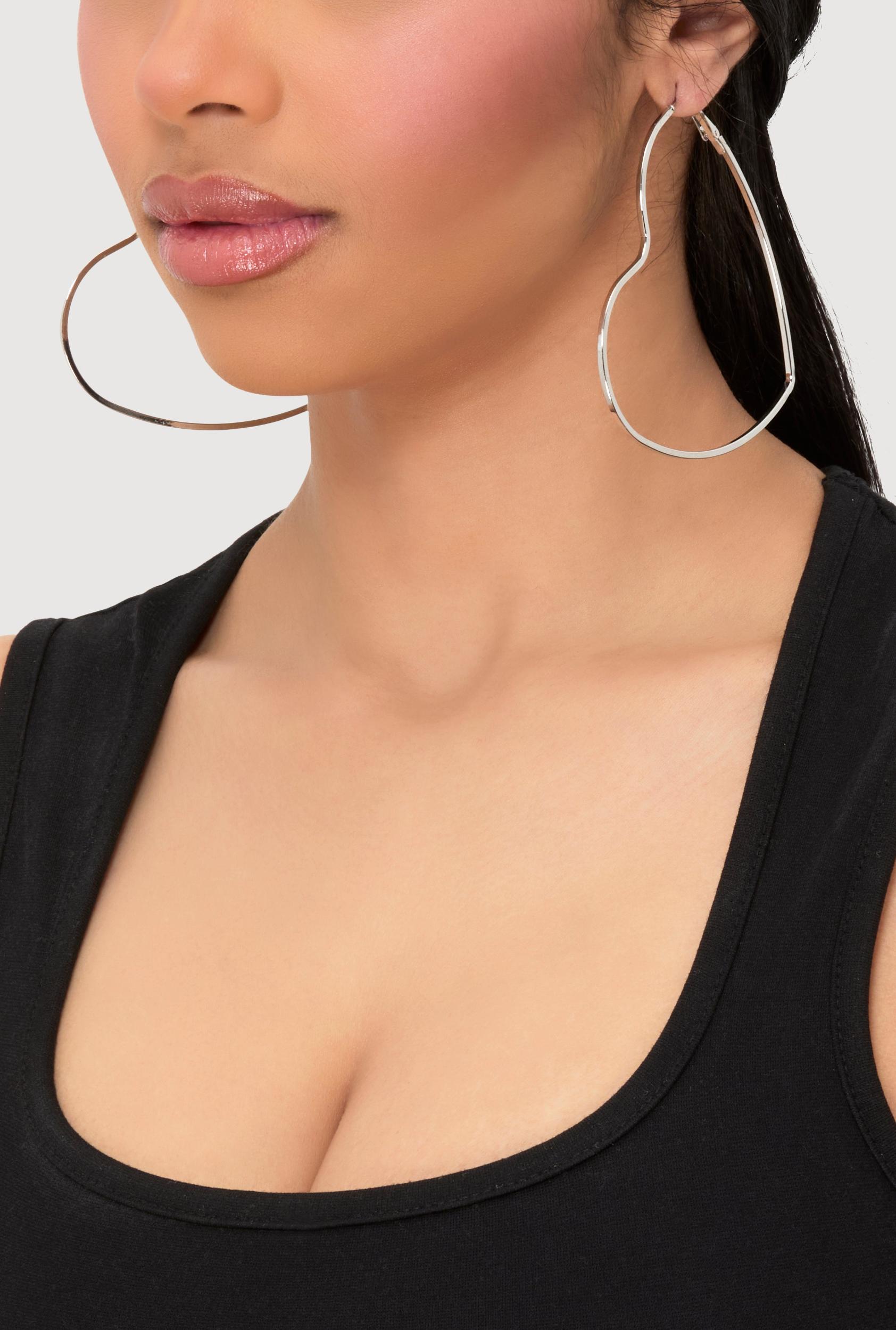 Heart Stud and Hoop Earrings Set of 6 Female Product Image