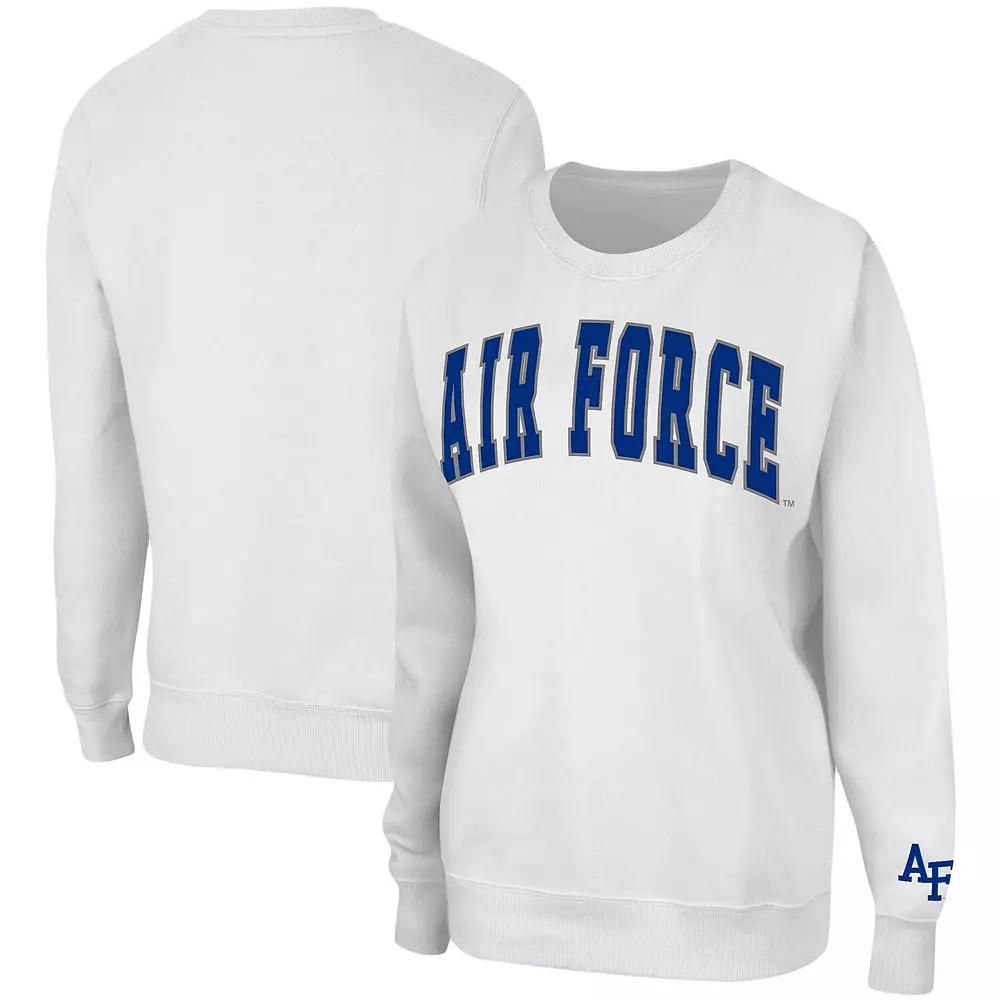 Women's Colosseum White Air Force Falcons Campanile Pullover Sweatshirt,  Product Image