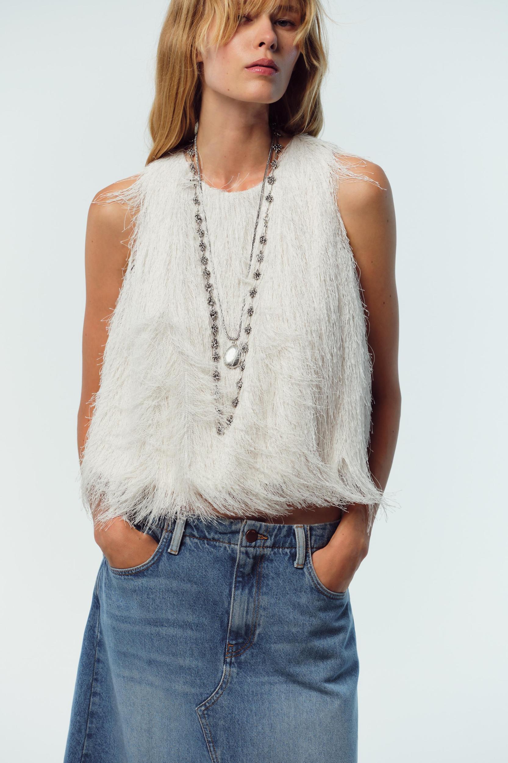 FRINGED CROP TOP Product Image