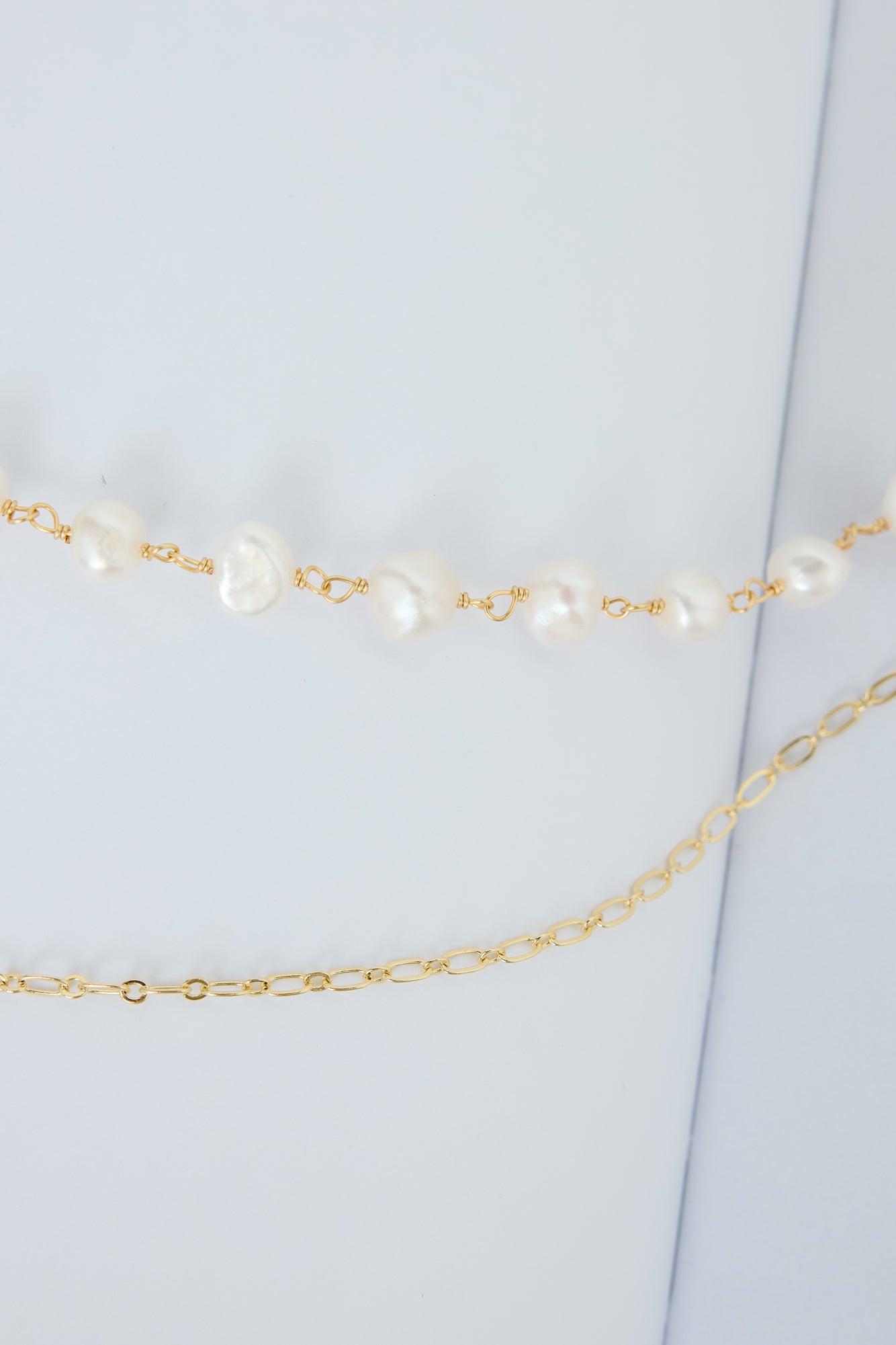 Washed Up Freshwater Pearl Necklace Gold Product Image