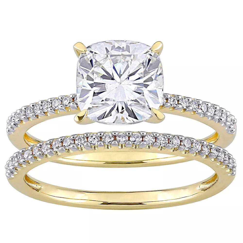 Stella Grace 14k Gold 2 Carat T.W. Lab-Created Moissanite & 1/4 Carat T.W. Diamond Engagement Ring Set, Women's, Size: 8.50 Product Image