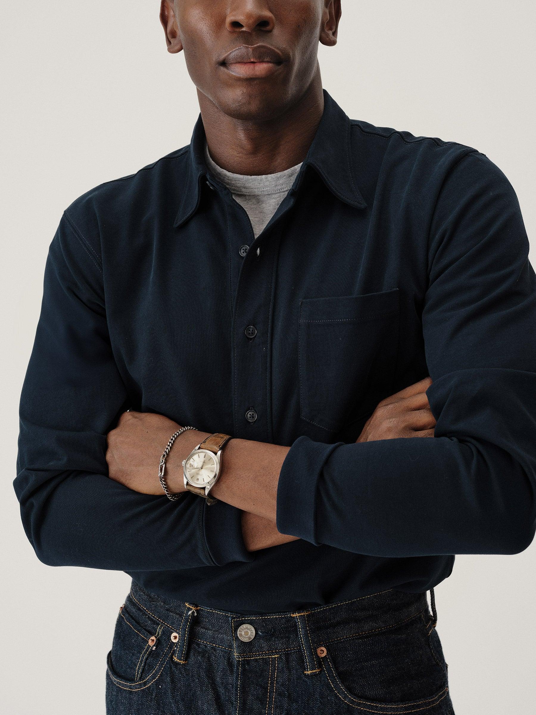 Navy Coolhand Cotton Popover Product Image