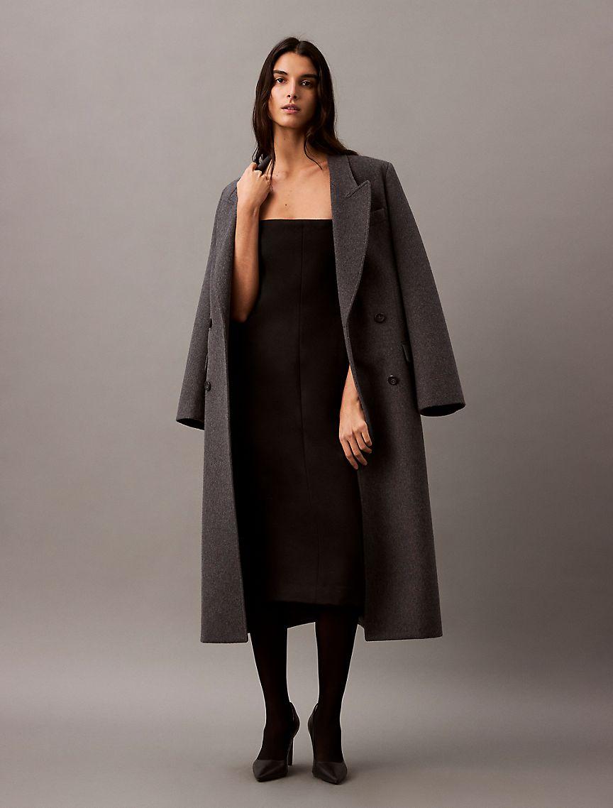 Brushed Wool Blend Strapless Dress Product Image