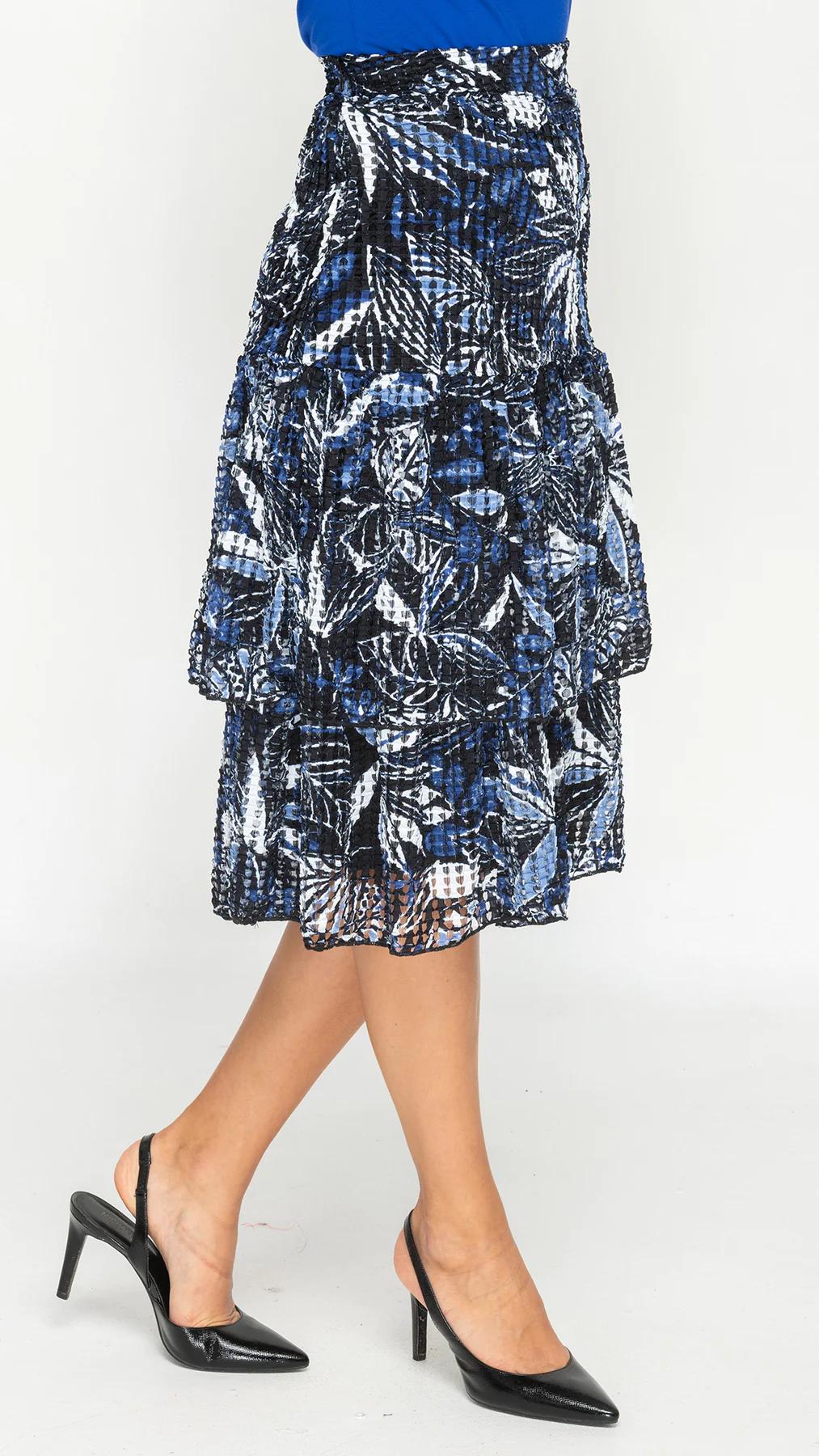 Ruffle Skirt - Royal Blue/Black Mesh Product Image