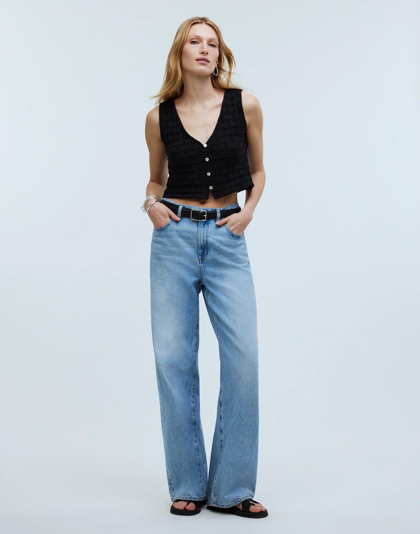 Basketweave-Stitch Vest Product Image