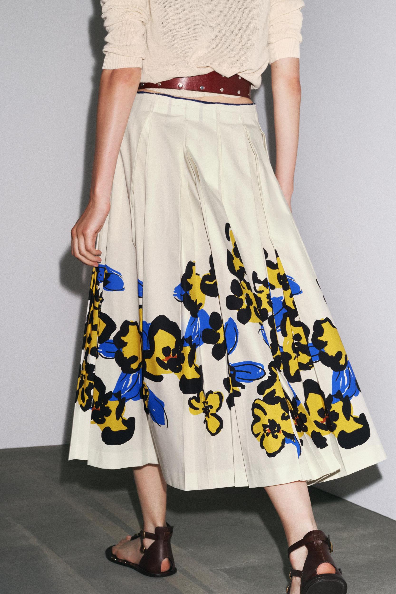 ZW COLLECTION PRINTED PLEATED SKIRT Product Image