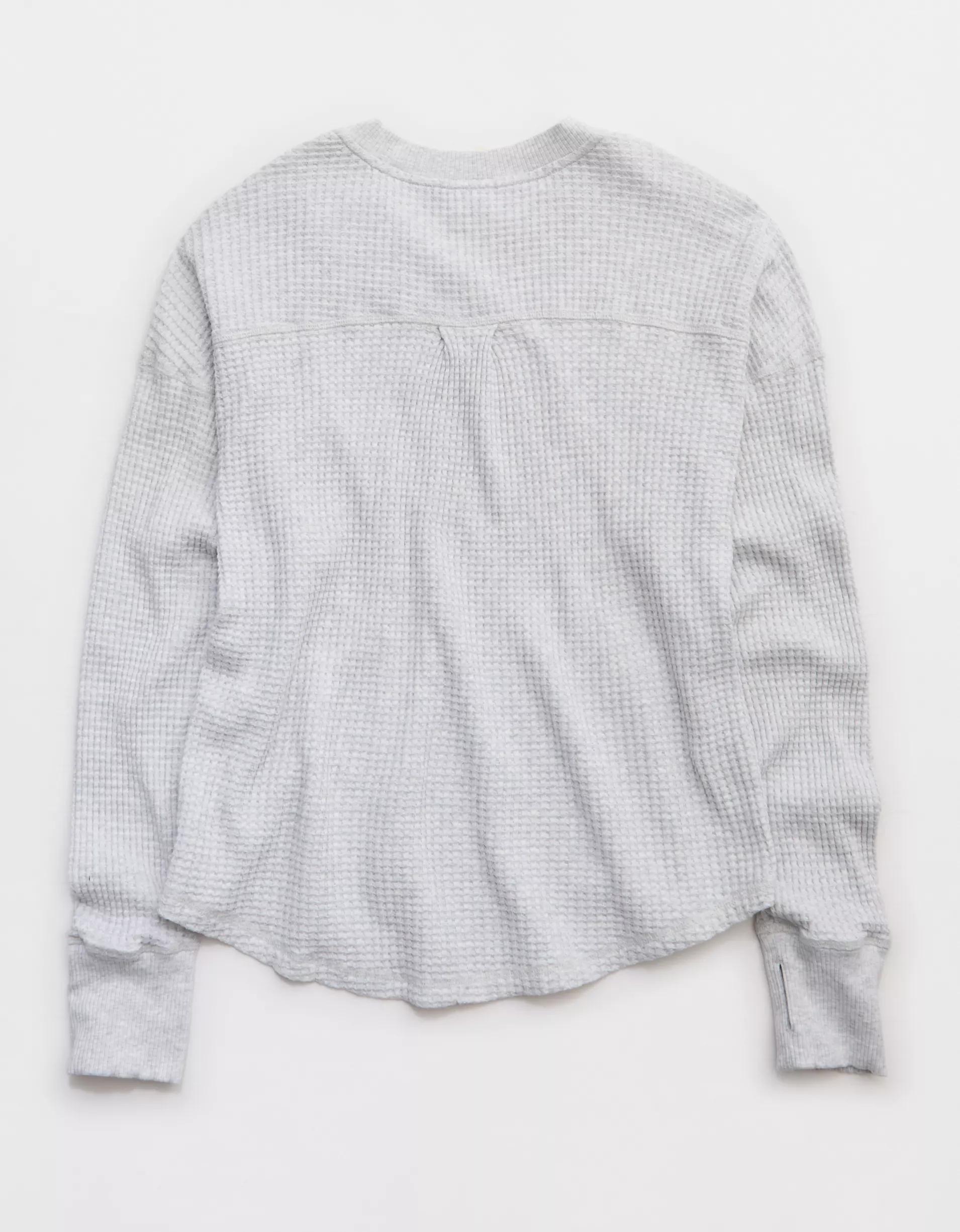 OFFLINE By Aerie Wow! Waffle Notch Neck Long Sleeve T-Shirt Product Image