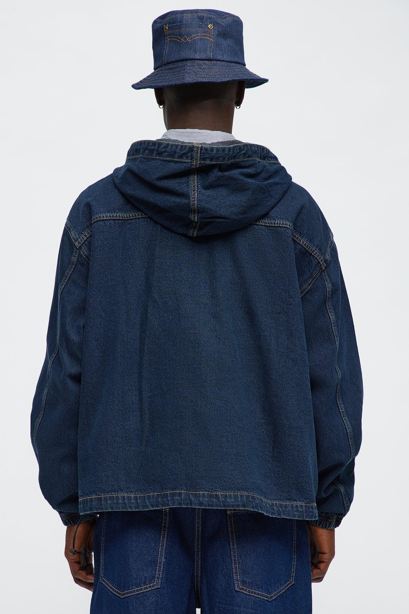 Oversized In My City Anorak Denim Jacket - Dark Wash Male Product Image