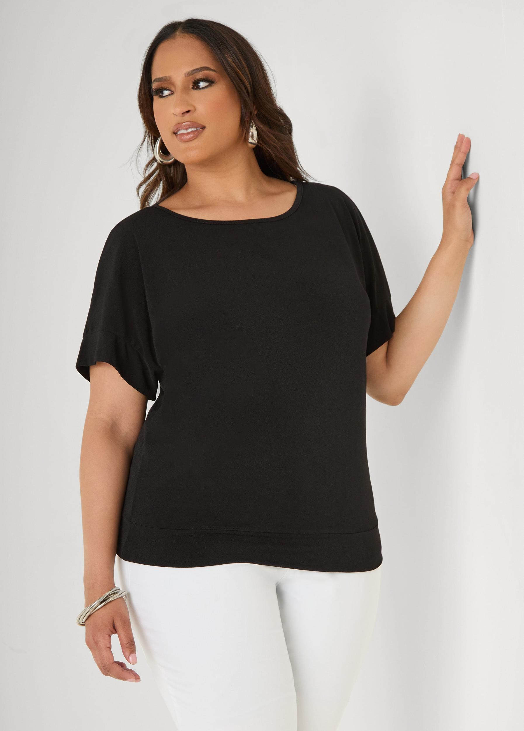 Dolman Sleeved Stretch Crepe Top Product Image