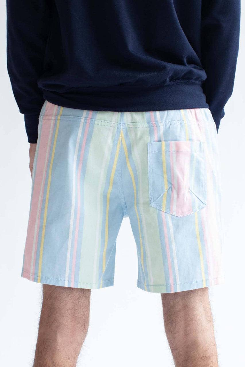 Pastel Striped Stretch Twill Shorts Product Image