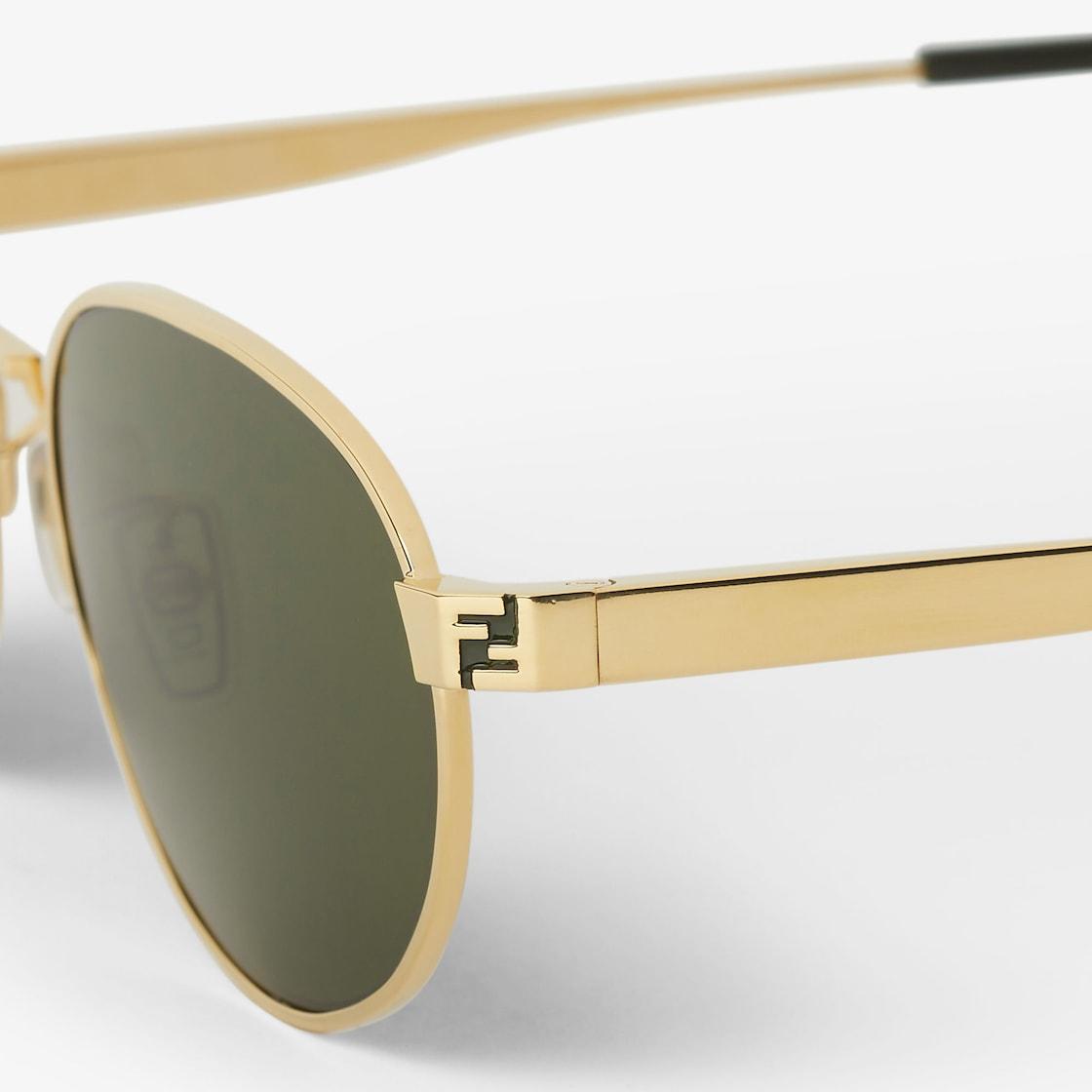 Fendi SkyGold-colored metal sunglasses Product Image