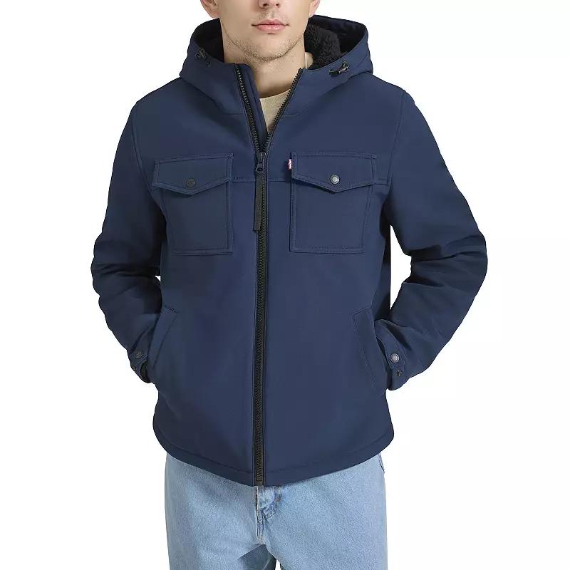 Men's Levi's® Soft Shell Quilt Lined Hooded Storm Coat,  Product Image