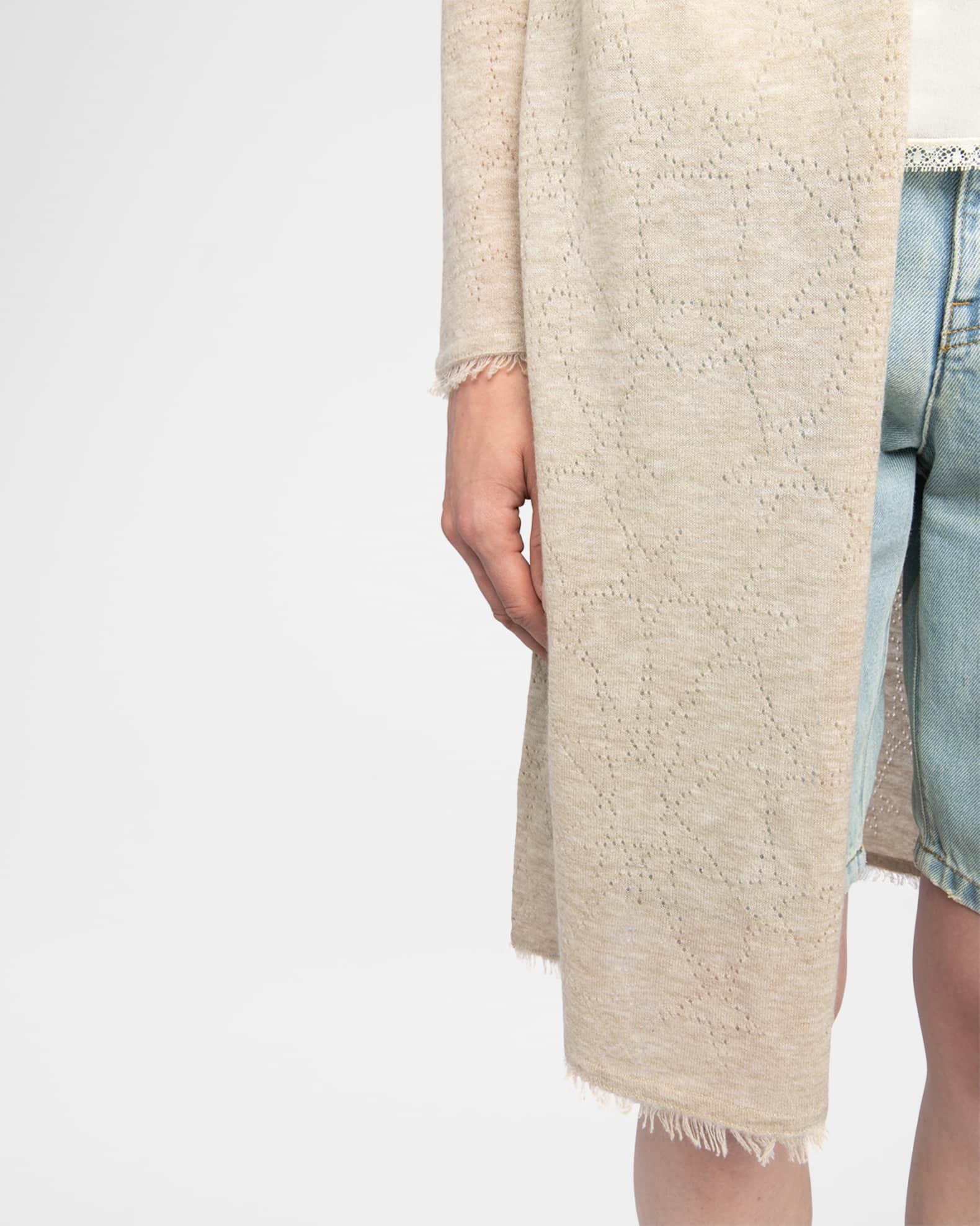 Daffy Pointelle Stars Cashmere Cardigan Product Image