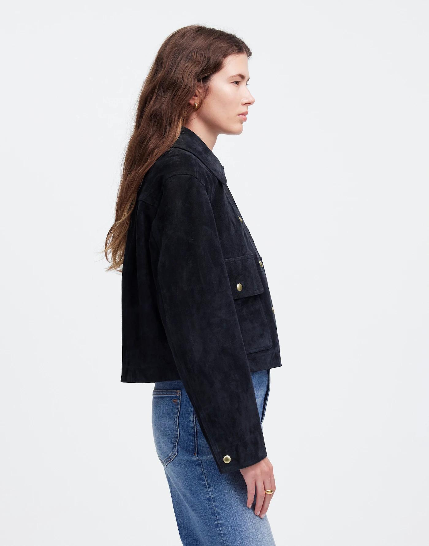 Crop Chore Jacket in Suede Product Image