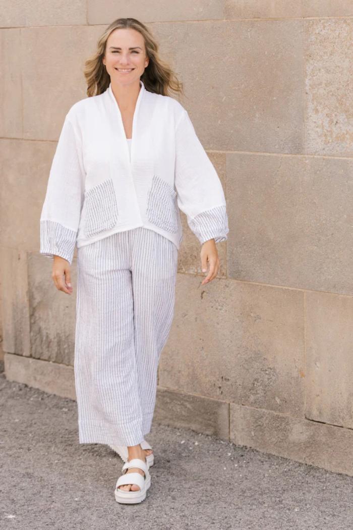 Pinstripe Gauze Easy Pant Product Image